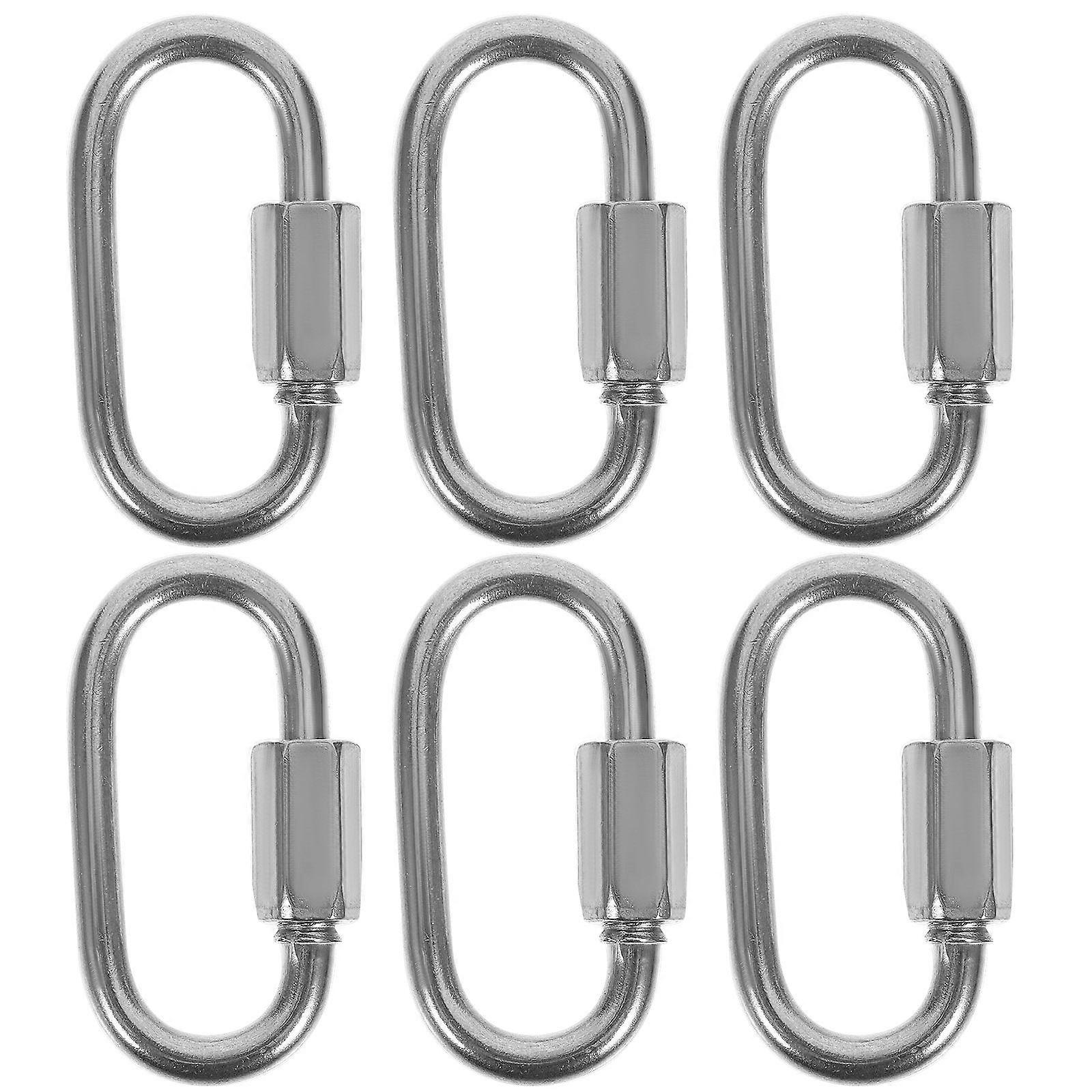Chains Connectors Quick Link Chain Connector For Outdoor Activities Silver 3.70X2.00X0.80CM Threaded End Safety 6Pcs