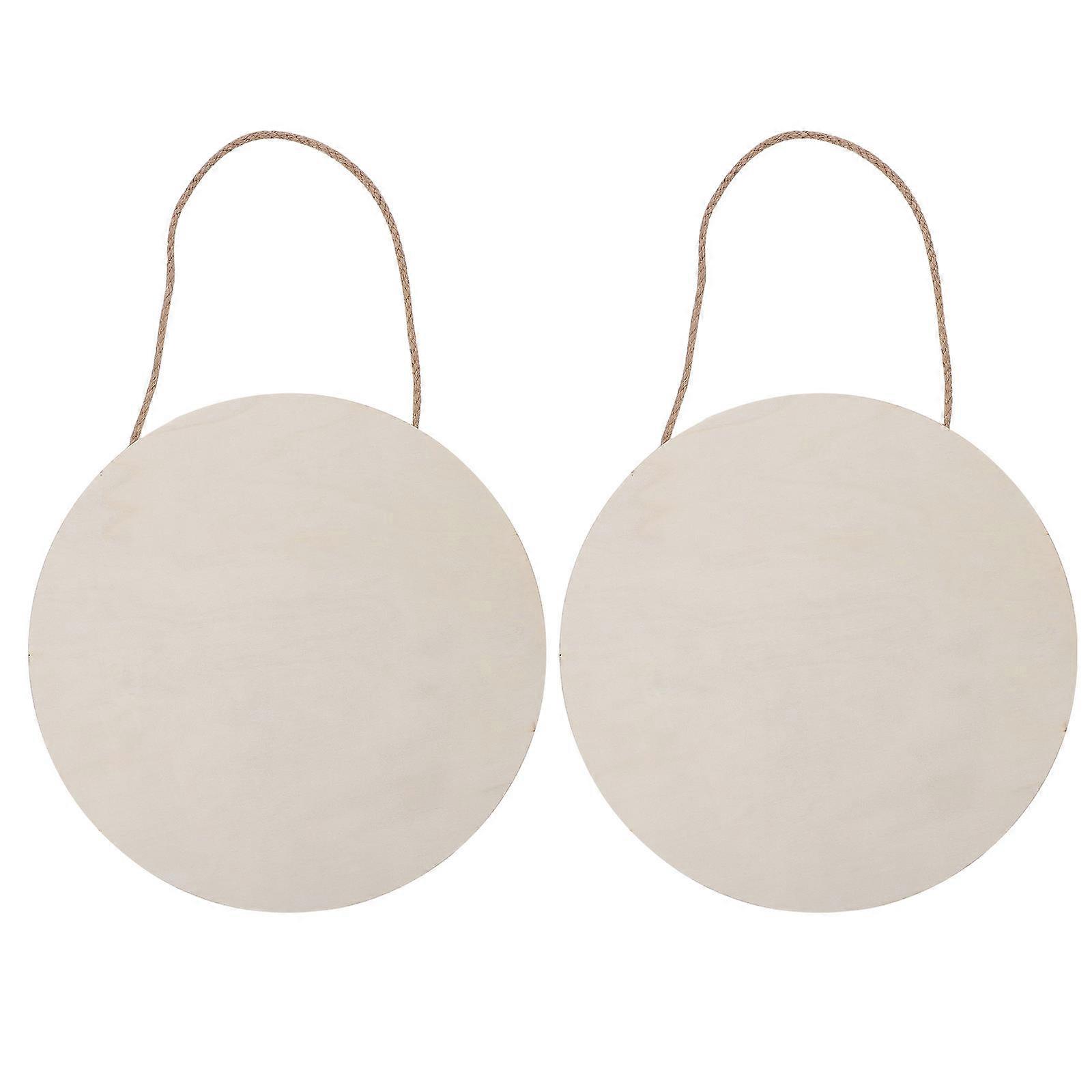 DIY Painted Wooden Pendant Accessories for Home Use Beige Synthetic Material 2pcs
