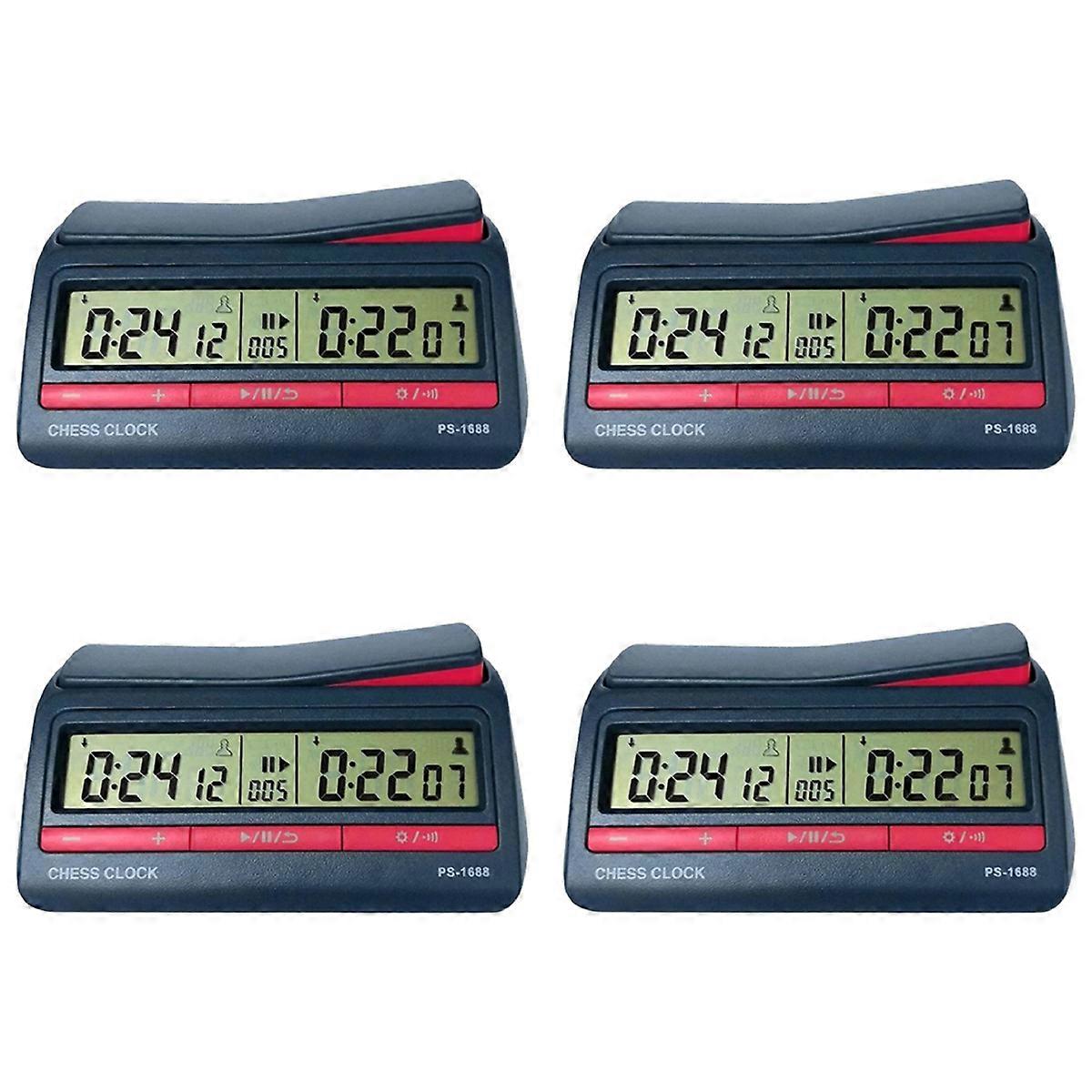 4X Professional Advanced Chess Digital Timer Chess Clock Count Up Down Board Game Clock PS-1688