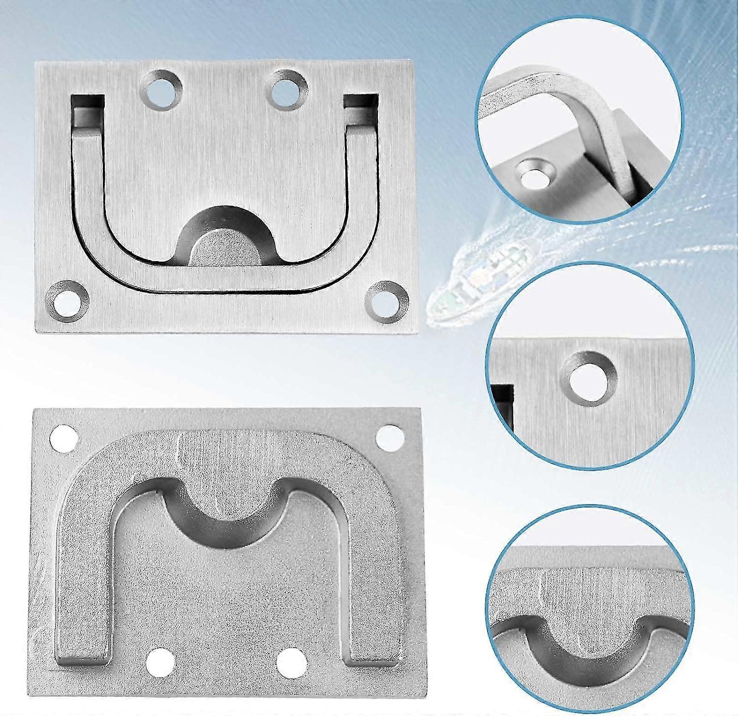 Stainless Steel Hatch Pull - Boat Deck Handle, 2 Pack