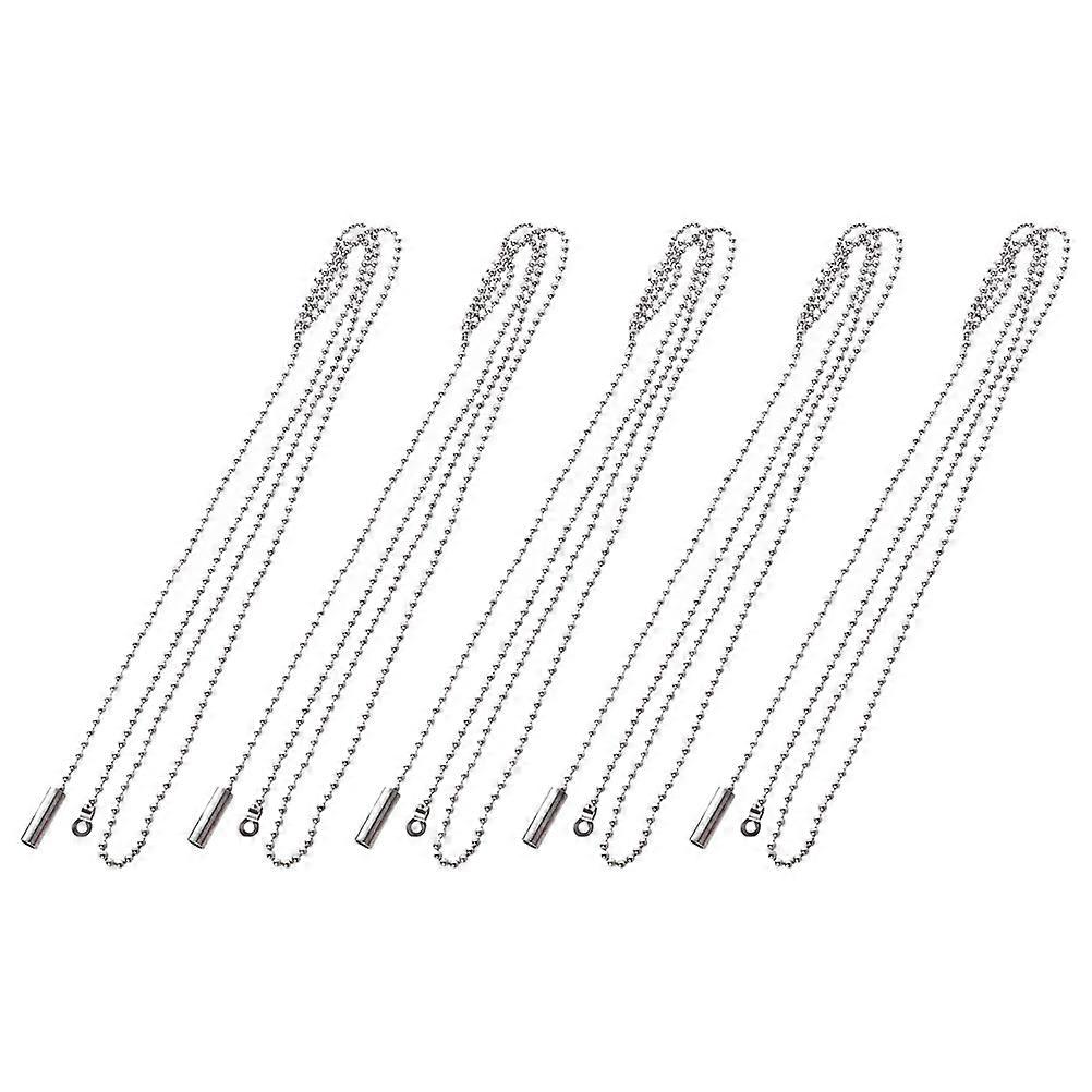 Pull Chain Extender for Light Metal Replacement Ceiling Fan Silver 102.00X0.30X0.30CM Switch Function 5Set