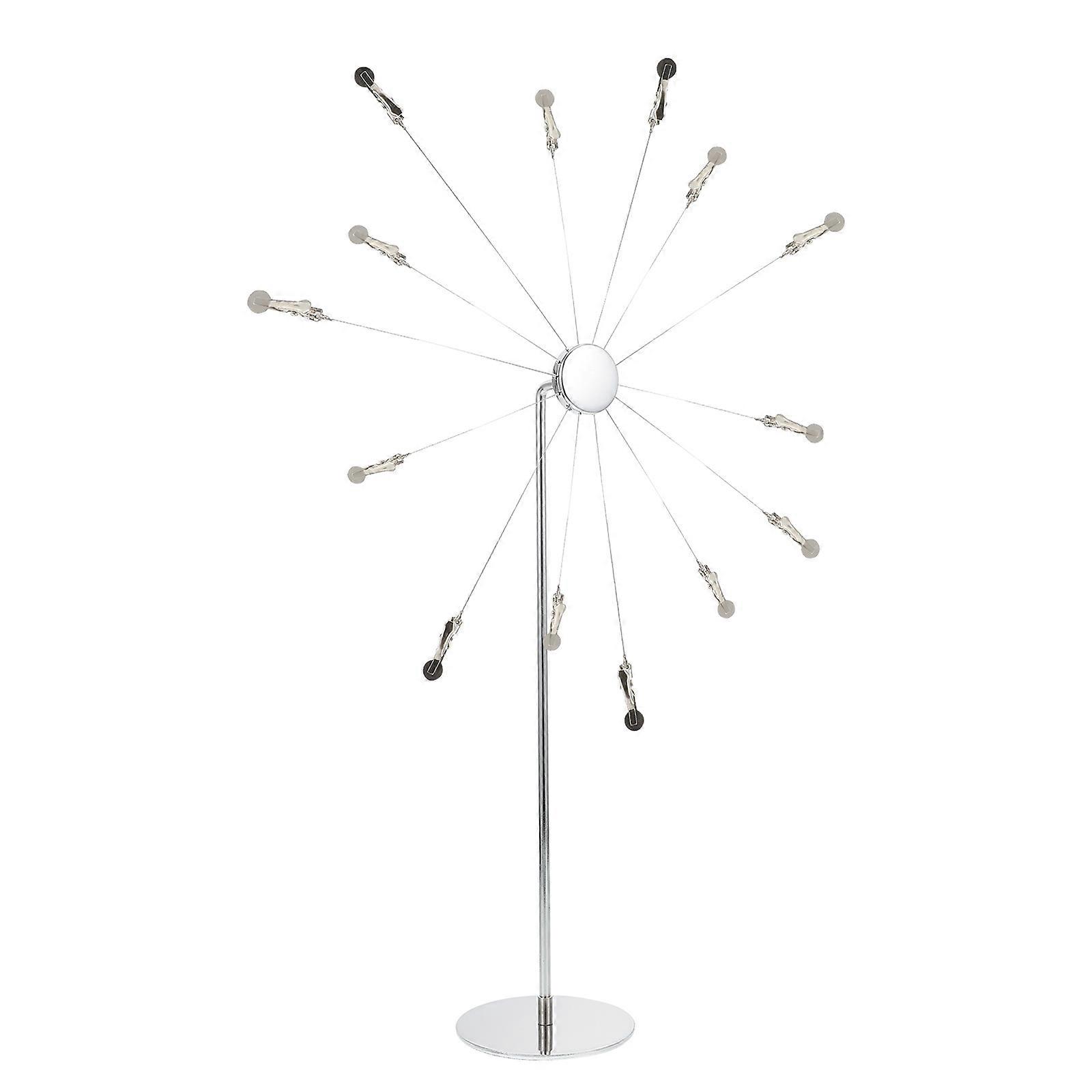 Picture Display Rack Iron Photo Holder Sky Wheel Shape Desktop Design Silver 48.00X26.00X9.50CM 1Pcs