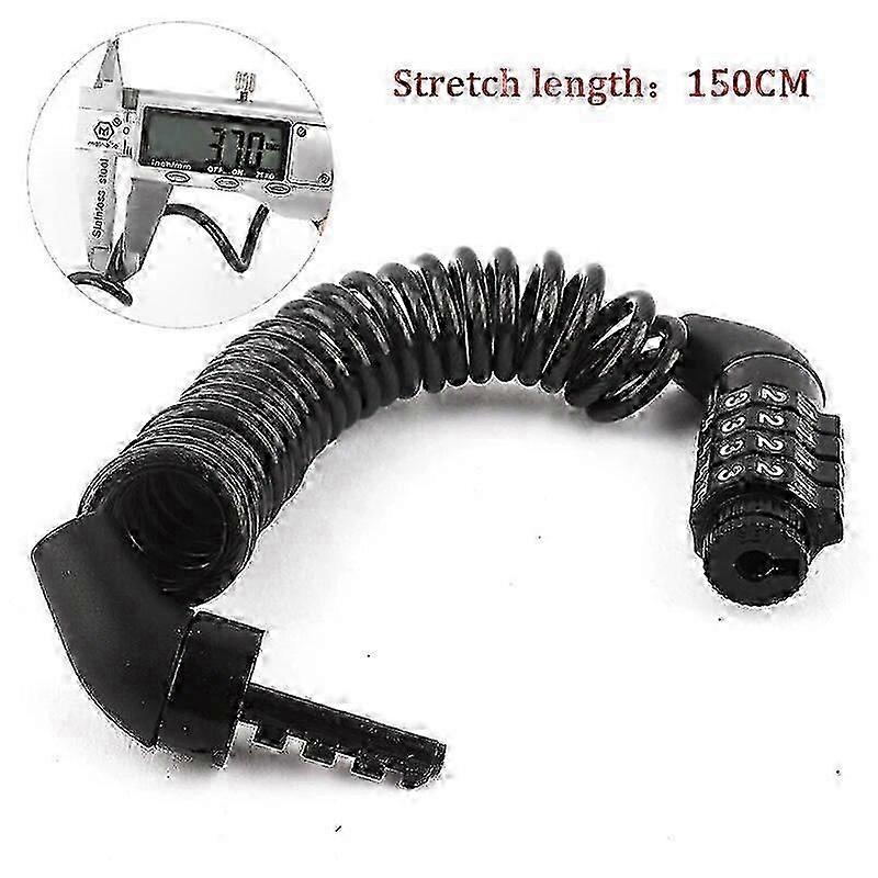 Portable 4 Digit Combination Steel Cable Lock for Bikes and Helmets