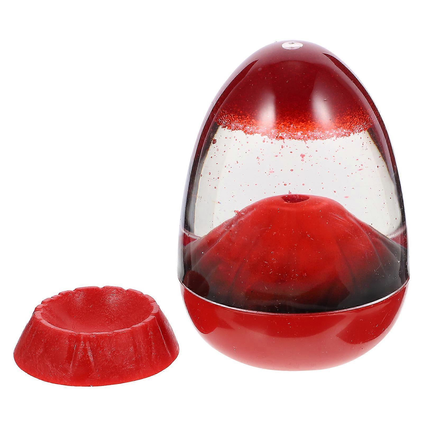 Volcanic Eruption Hourglass Timer Decorative Sand Clock Stylish Appearance For Ornaments Red 9X6.5X6.5cm 1Set
