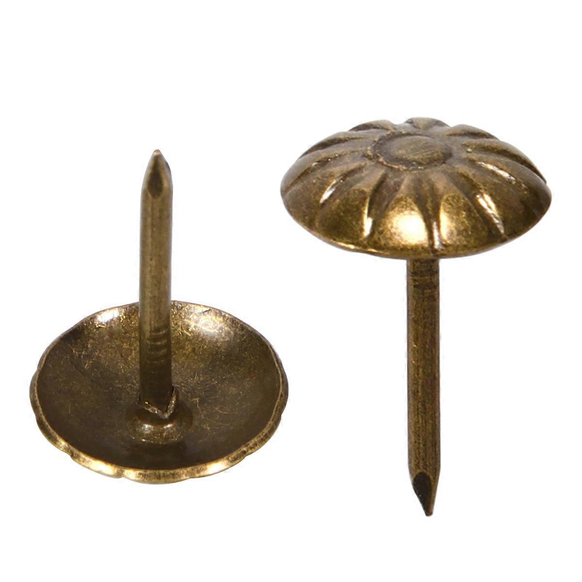 Retro Thumbtacks لون نحاسي للوازم تنجيد الديكور المنزلي 100 قطعة