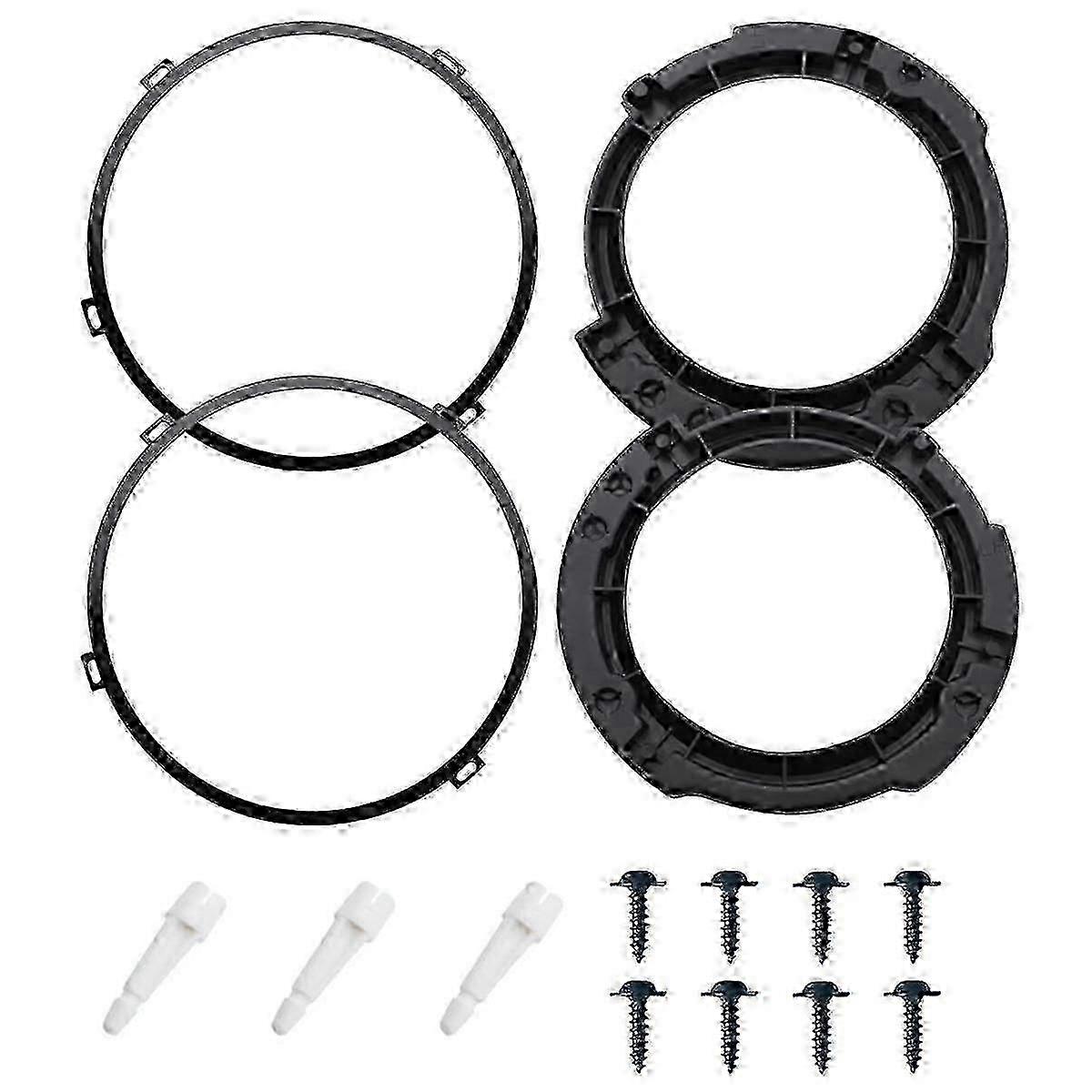 7 Inch Round Headlight Mounting Bracket Ring Set With Headlight Metal Ring For Jk 2007-2017 Hwy