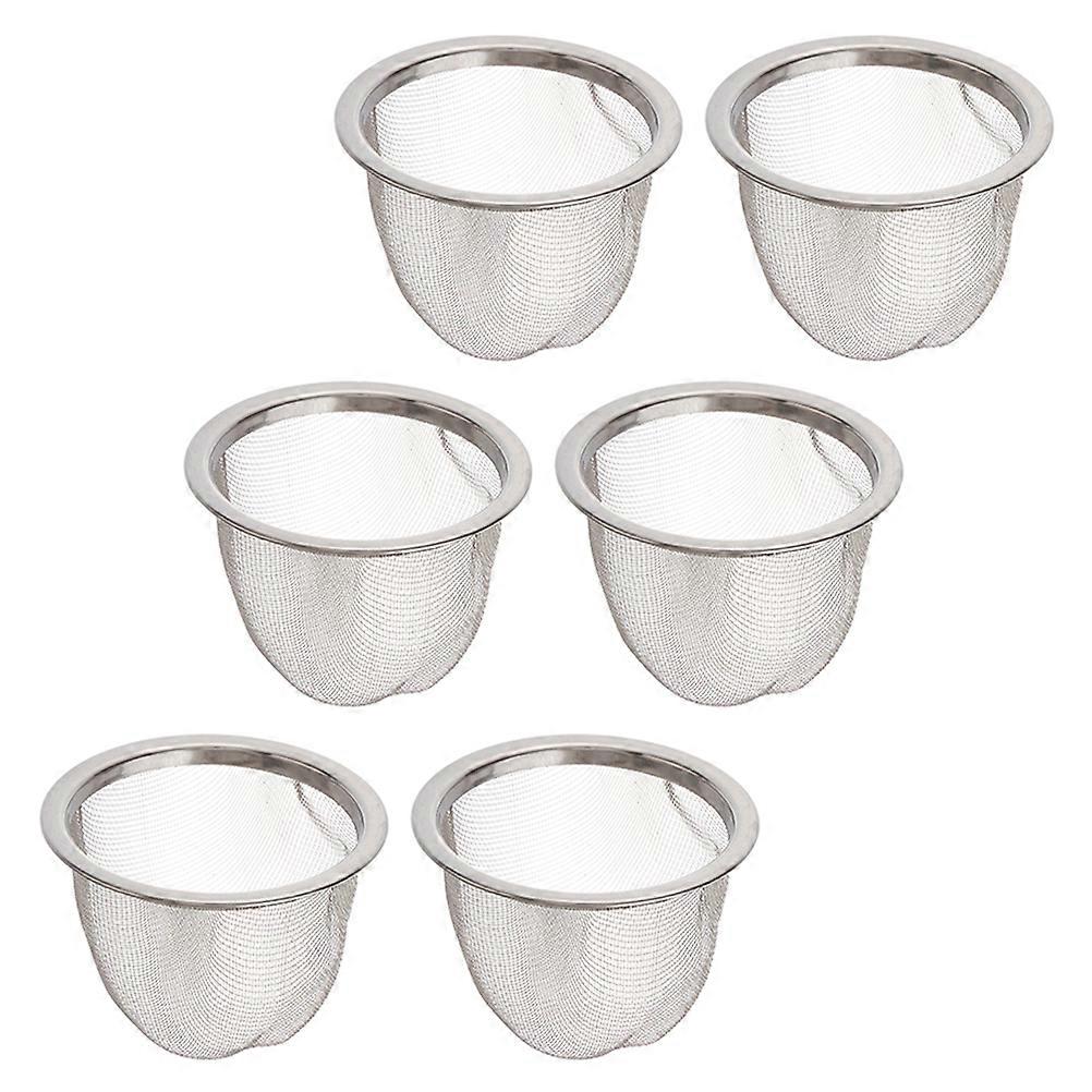 Replacement Teapot Strainer Stainless Steel Tea Infuser For Tea Drinking Practical Design 6Pcs