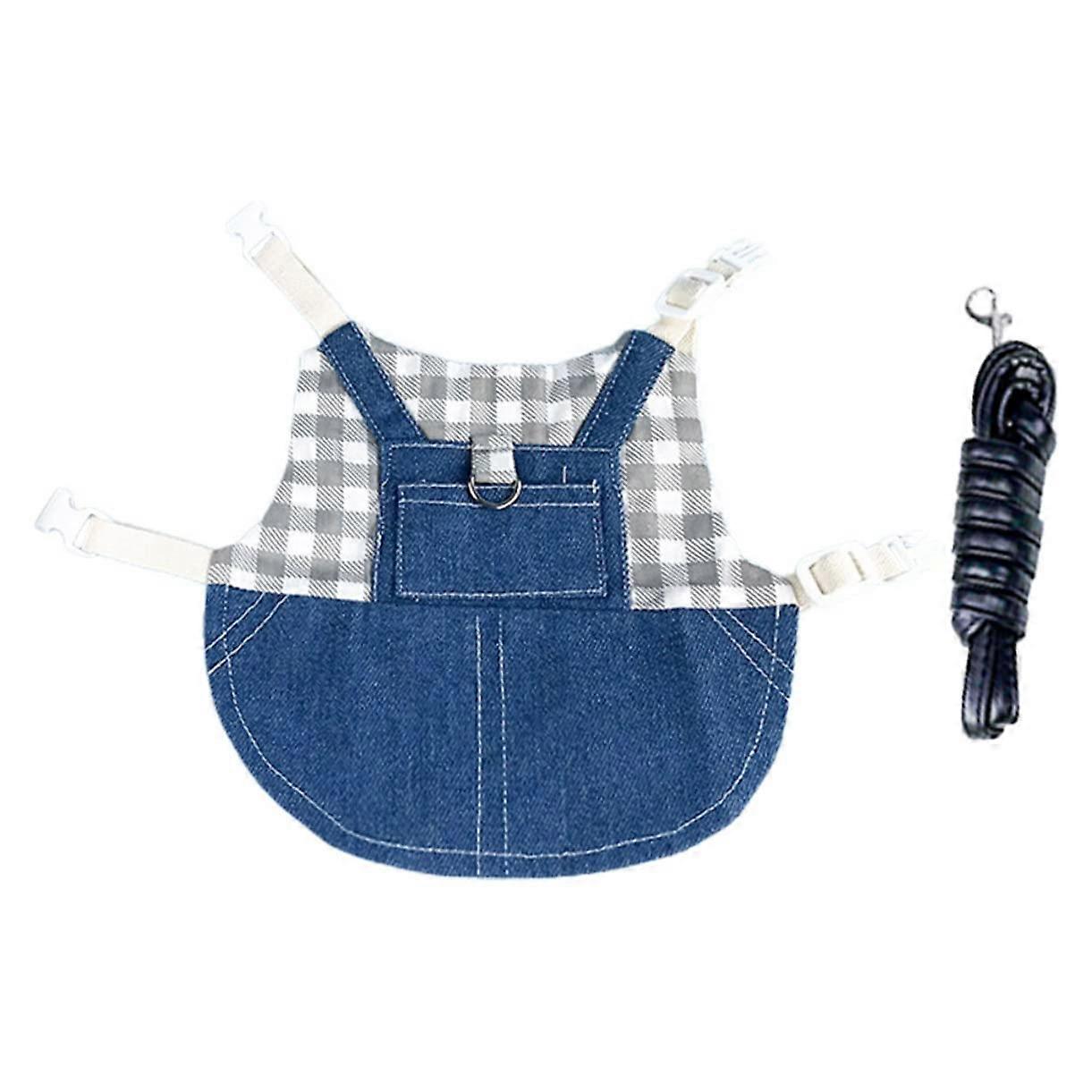 Pet Leash for Rabbits, Lightweight and Durable Material, Stylish Checkered Pattern, Size S, 14x12.5cm
