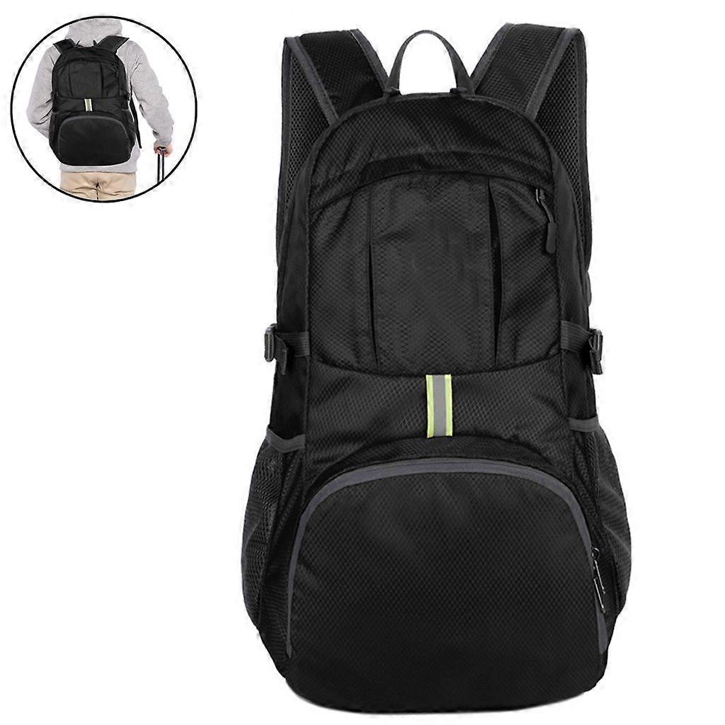 Hiking Backpack Waterproof Lightweight Backpack Foldable Travel Backpack Black
