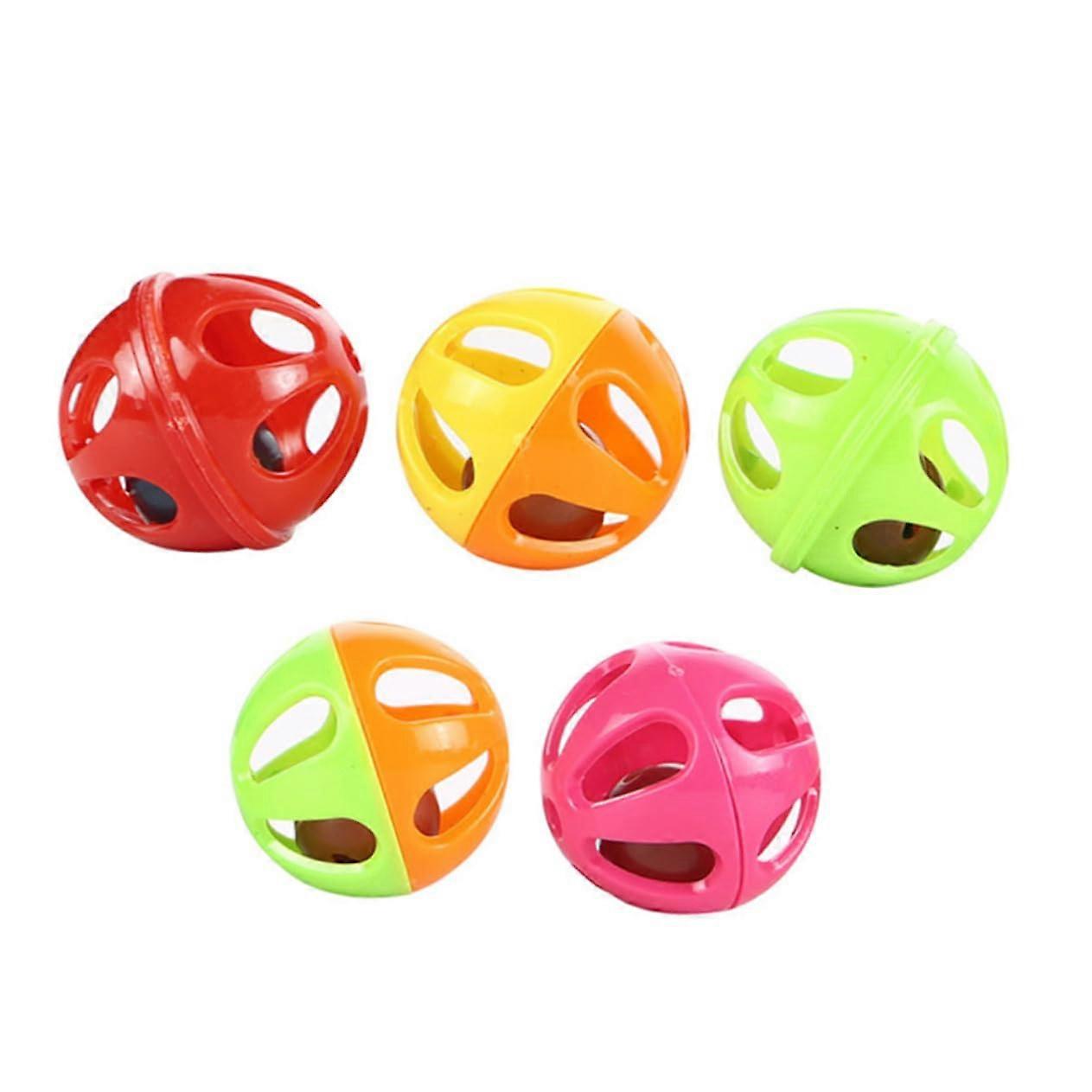 50 Pieces Cat Balls with Bells, Creative Hollow Balls, Interactive and Stimulating Cat Toys for Cats and Small Pets, Random Color