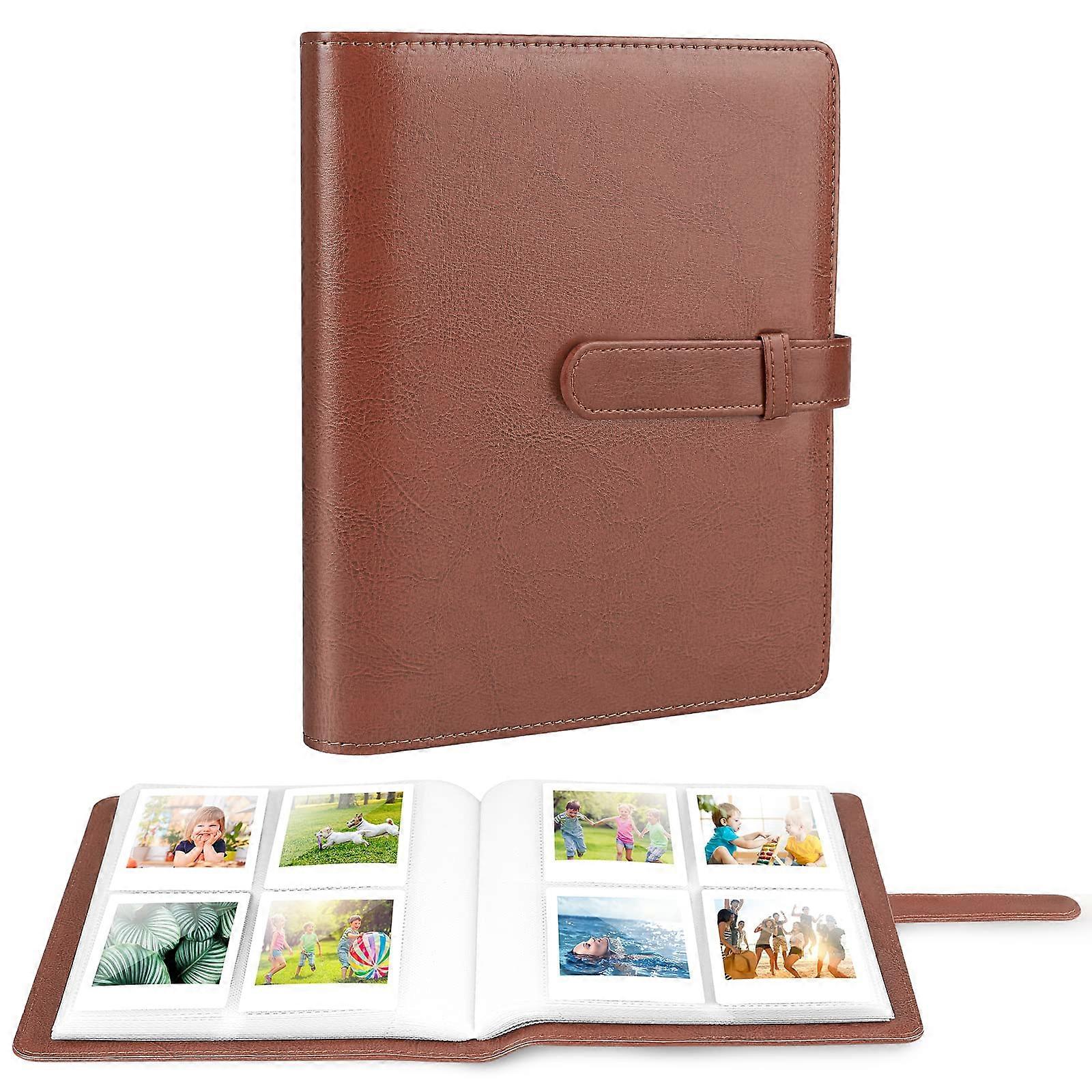 128 Pockets Photo Album for Polaroid and Fujifilm Instax Mini Instant Cameras, Compatible with LiPlay 11 90 70 50S 9 8+ (Brown)