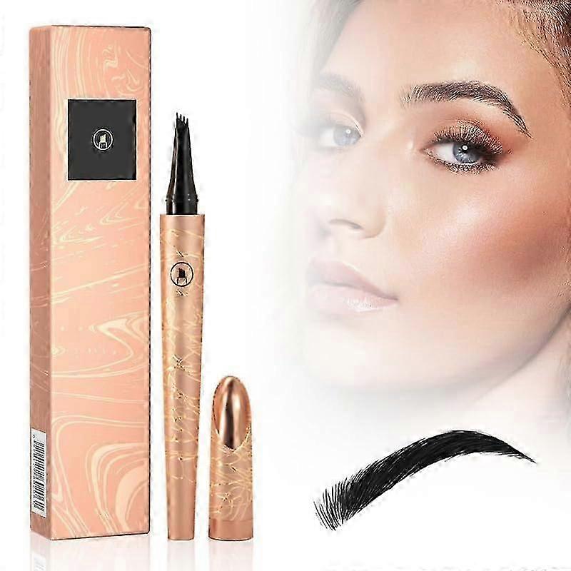 2024 New Waterproof Magic Eyebrow Pencil, 3D Microblading Eyebrow Tattoo Pencil 4 Fork Tip, Natural Makeup Fine