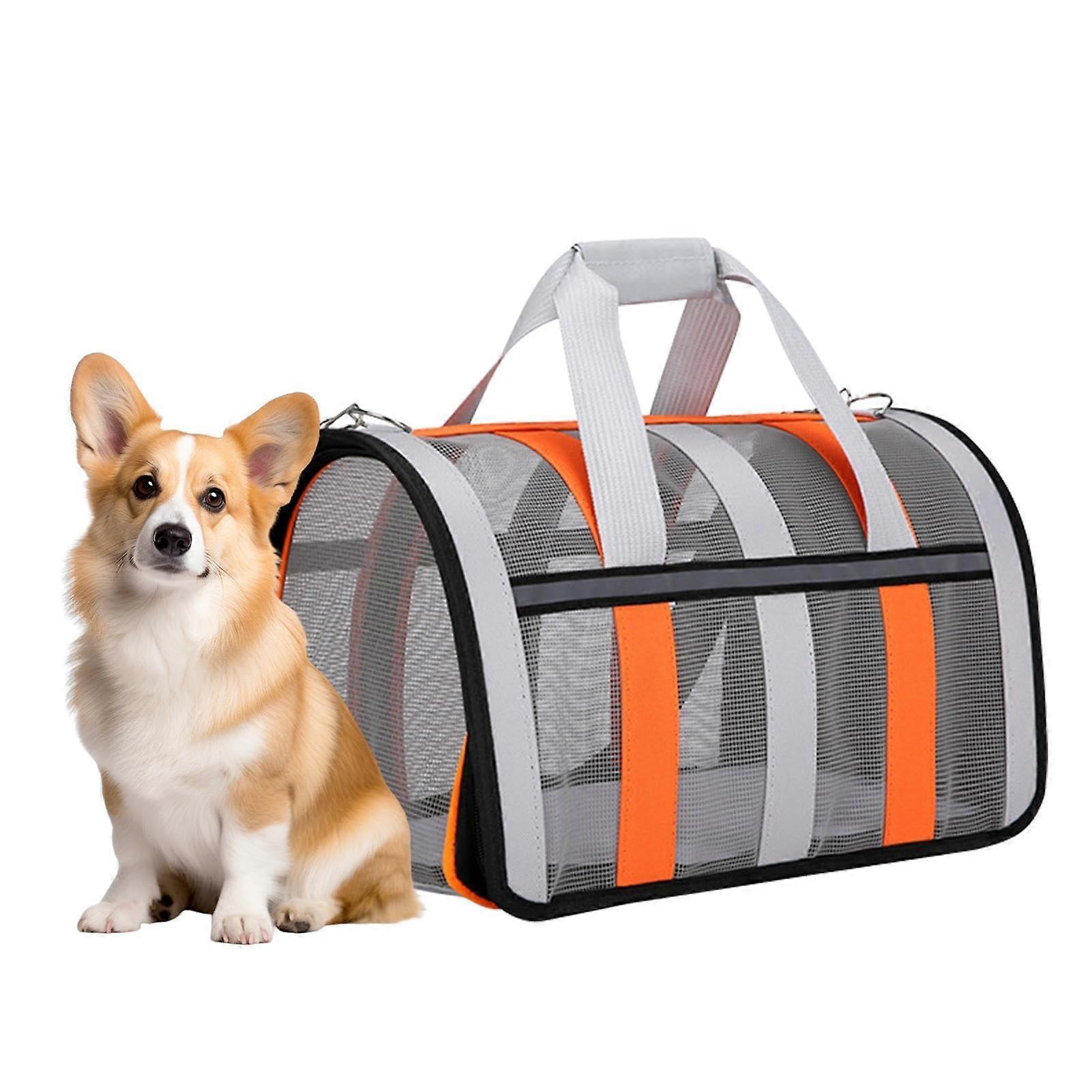 Cat Carrier Foldable Pet Bag For Cats, Travel Bag With Mesh Inserts, Airplane Compatible, Large Size For Vet Visits