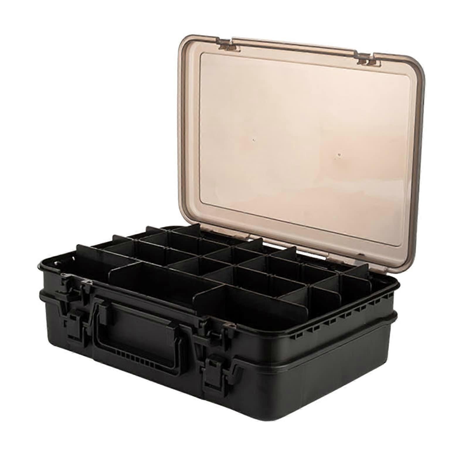 Portable bait box, doublelayer fishing tool box with removable compartments, suitable for storing fishing equipment, fishing box.