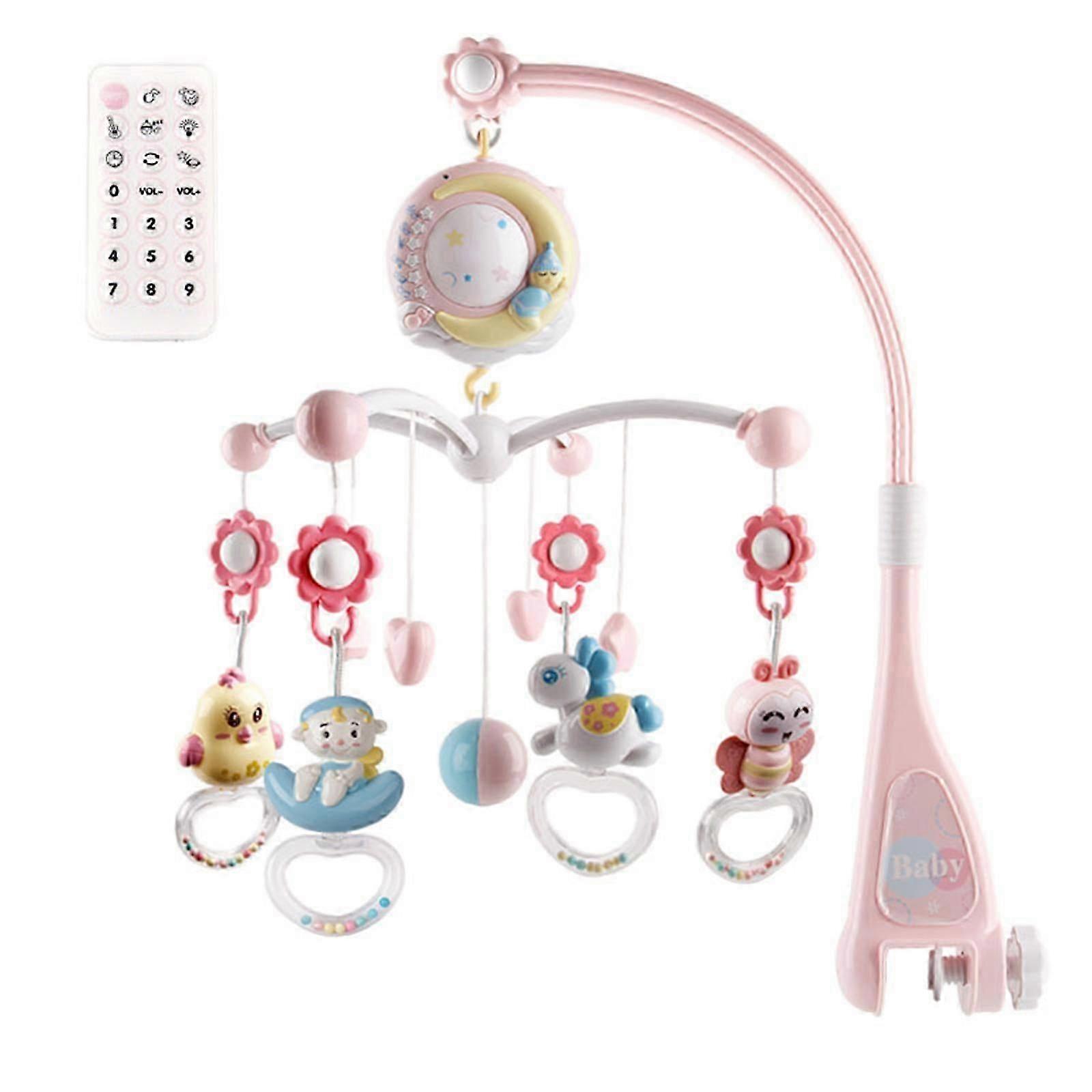 Baby Sleeping Toy with Music Night Lights Projector & Timing Function Baby Musical Crib Mobile Hanging Rotating Rattles Blue