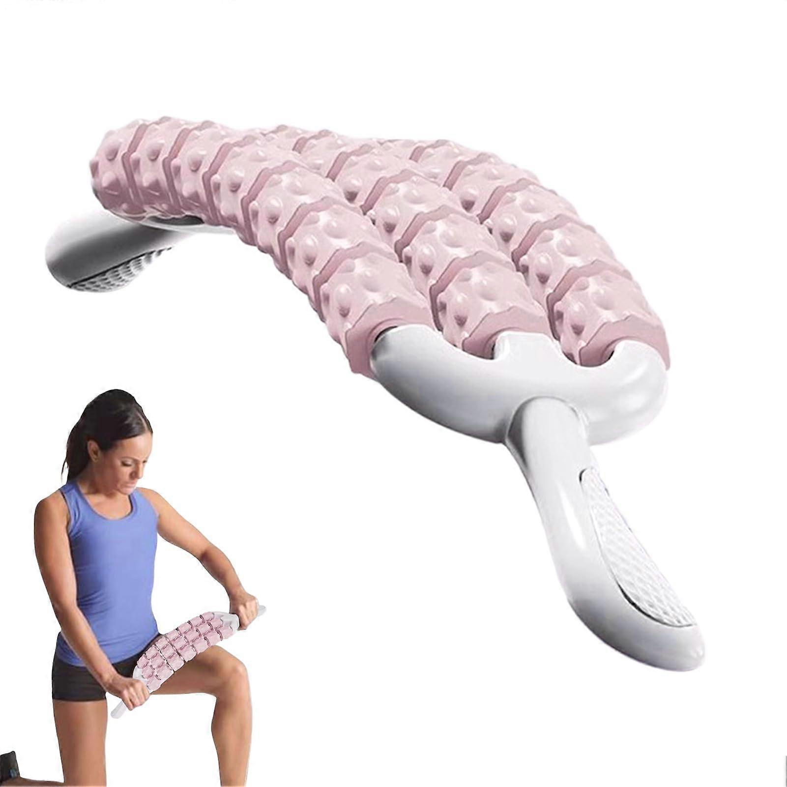 Massage Stick Roller For Legs, ThreeRow Deep Tissue Relaxation Tool Pink