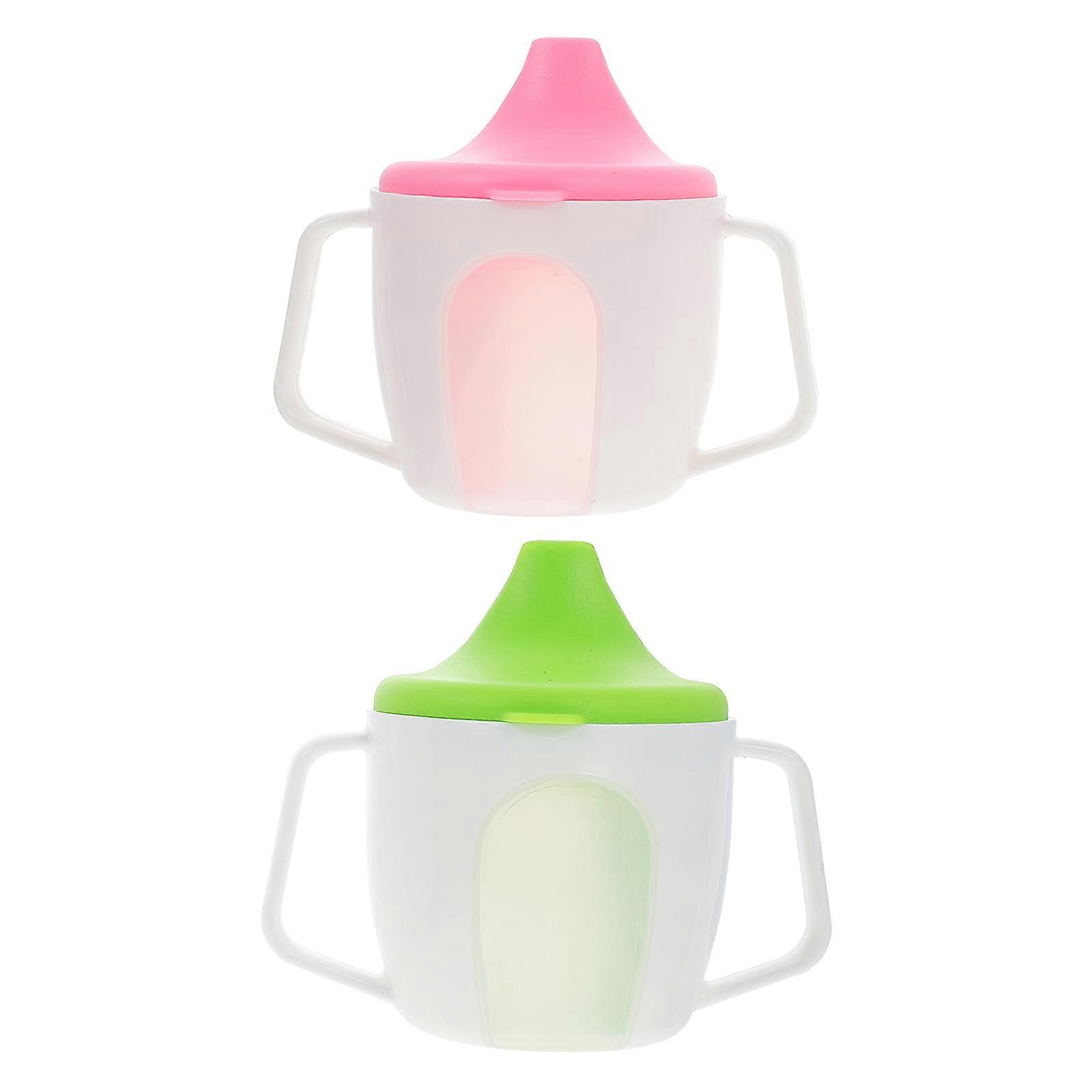 Decorative Water Cup Double Handle Transition From Bottle To Adult Cup 2Pcs