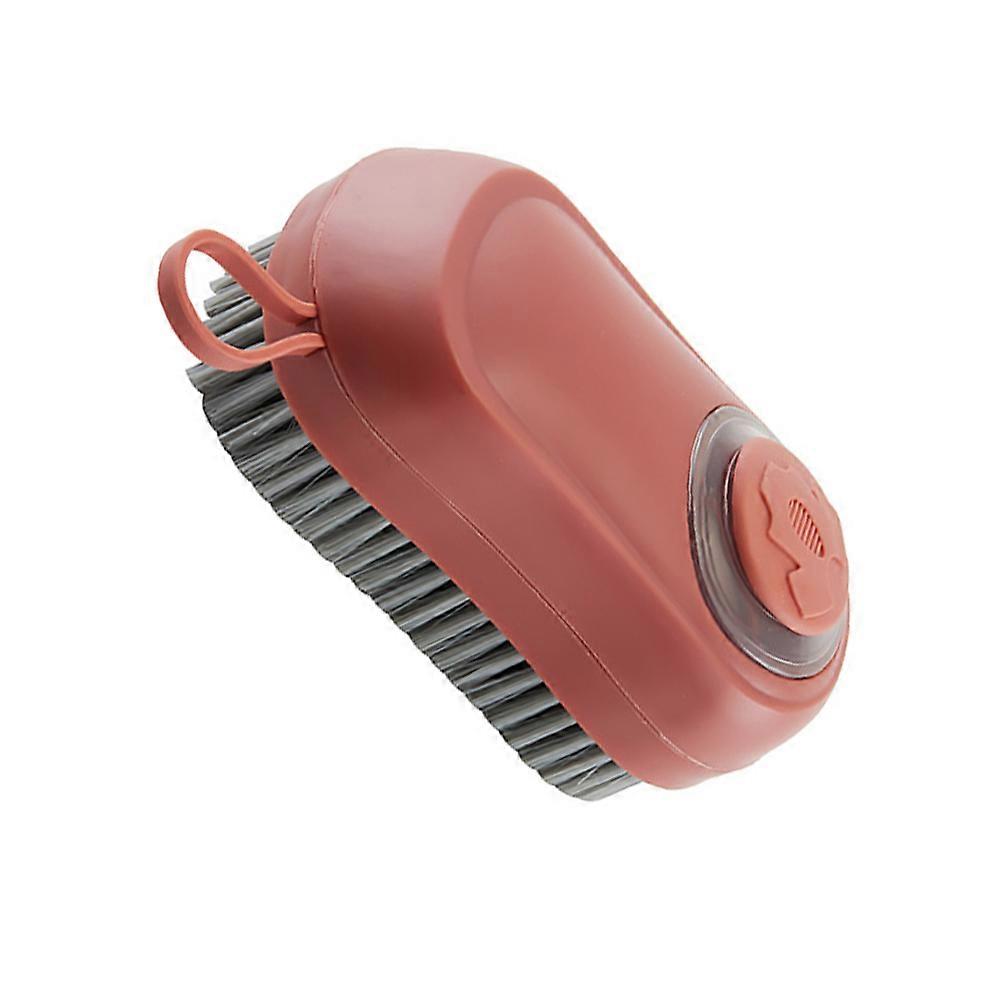 Wash Brush Multifunctional Laundry Brush Rectangular Pink 1Pcs