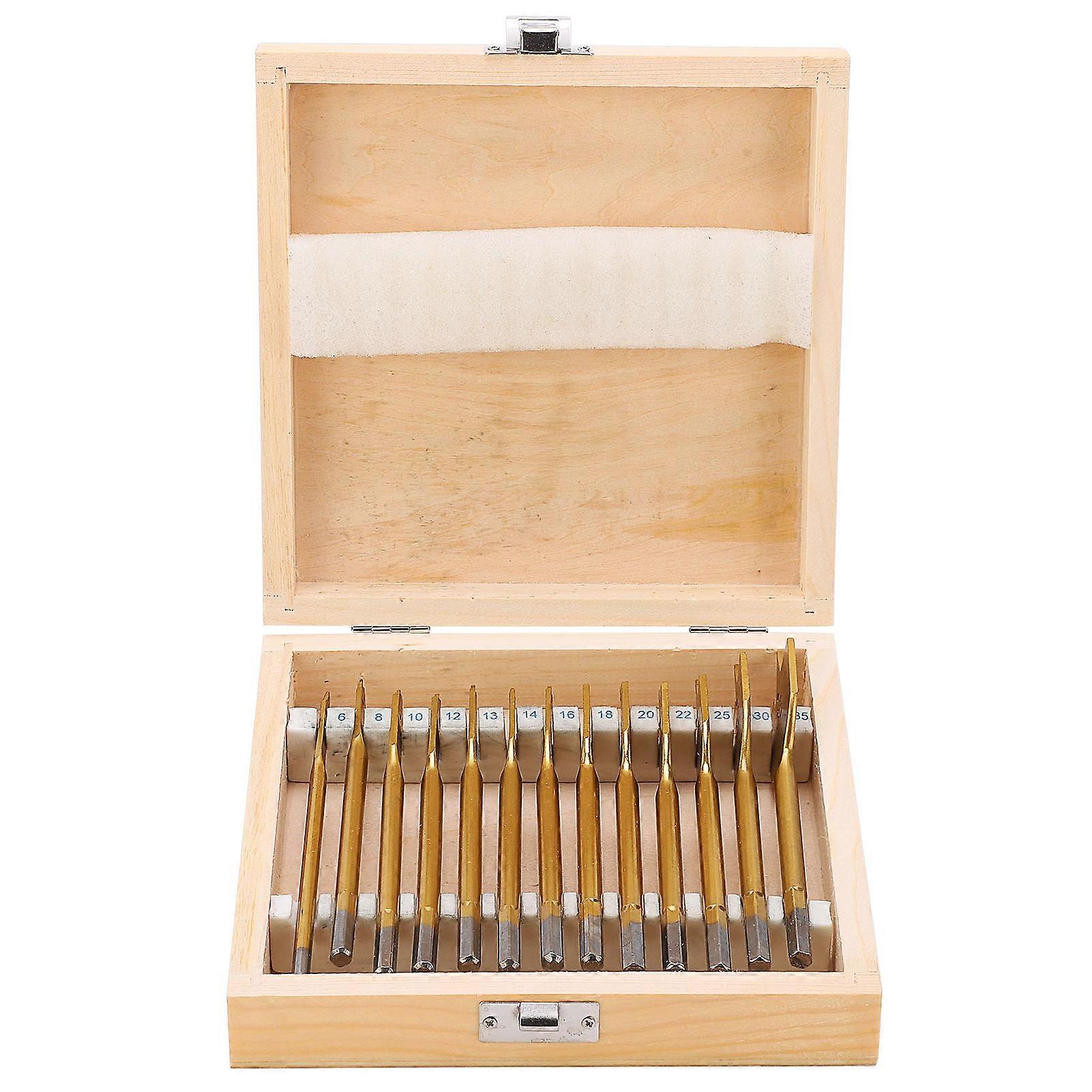 13Pcs 1/4in Hex Shank High Carbon Steel Flat Drill Bit Set for Electric Manual Drilling Machine