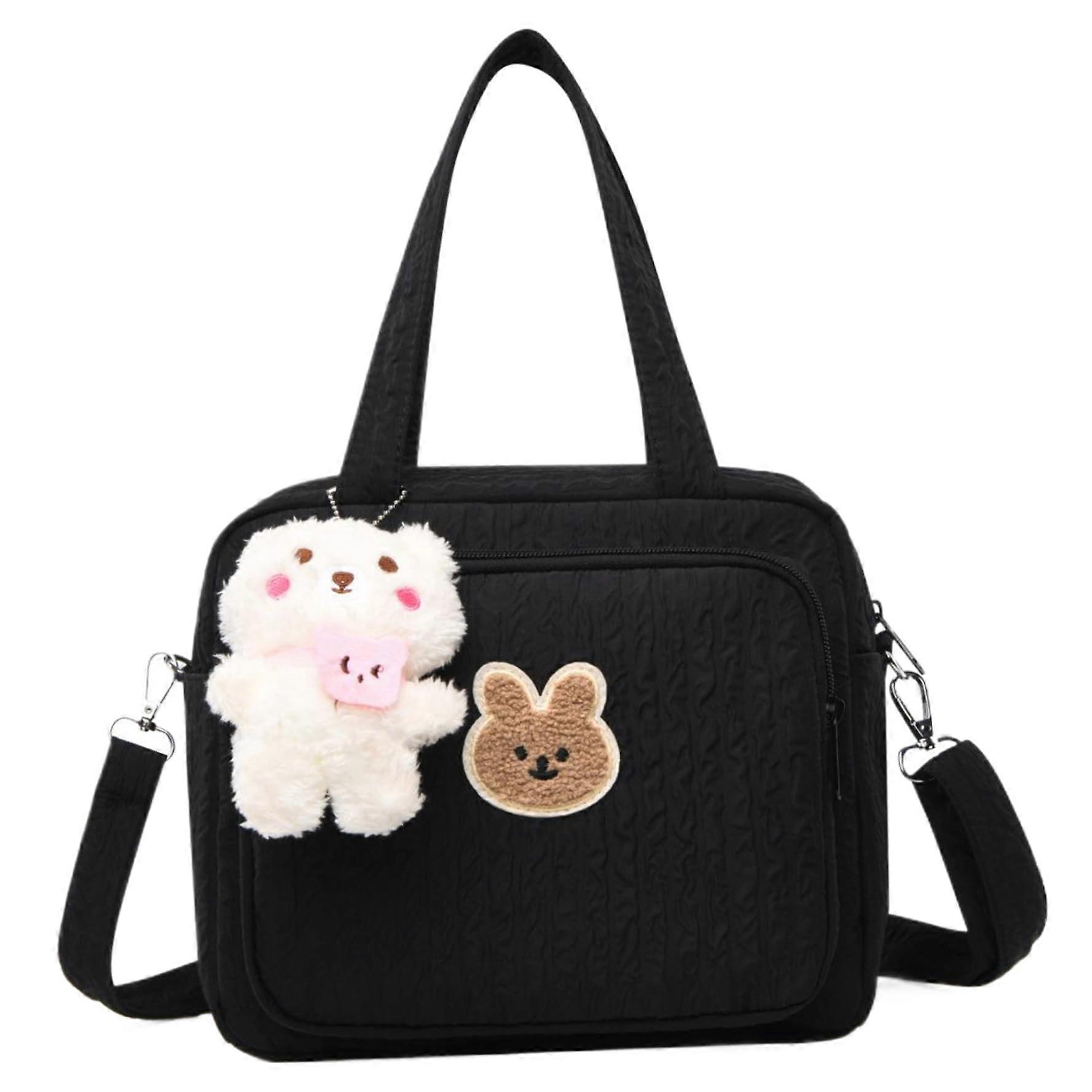 Nappy Bag | Large Capacity Diaper Bag with Multiple Pockets, Zip Handheld/Crossbody Travel Bag, Black