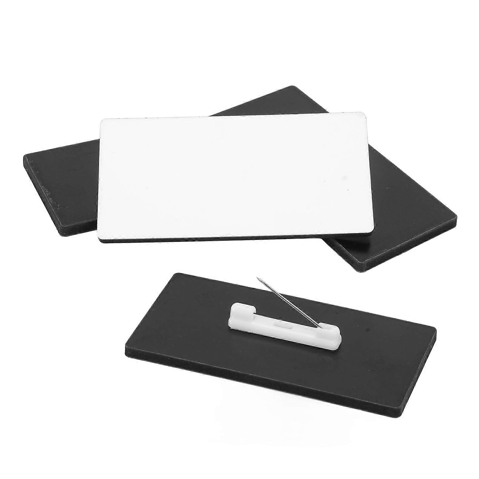 16pcs Blank Name Badges DIY Making MDF Material Rounded Corners Compact Portable Custom Name Tag for School 