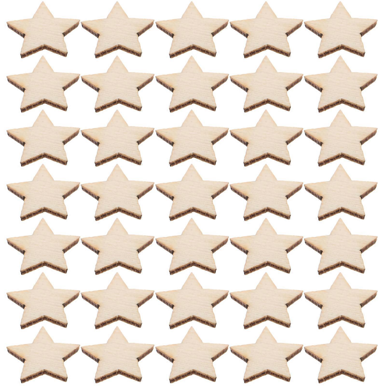 Star Cutouts for DIY Wood Chips and Unfinished Wooden Painting Crafts for Children and Students Boxwood 1.20X1.20X0.10CM DIY Crafting 50Pack