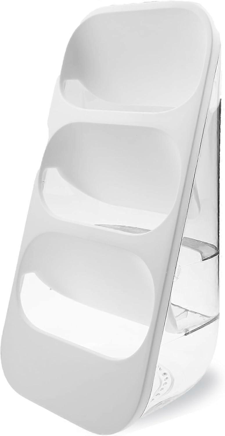 Large Capacity Slanted Makeup Organizer Shelf with Multiple Compartments,Clean and Convenient Desktop Storage Shelf for Cosmetics (White)