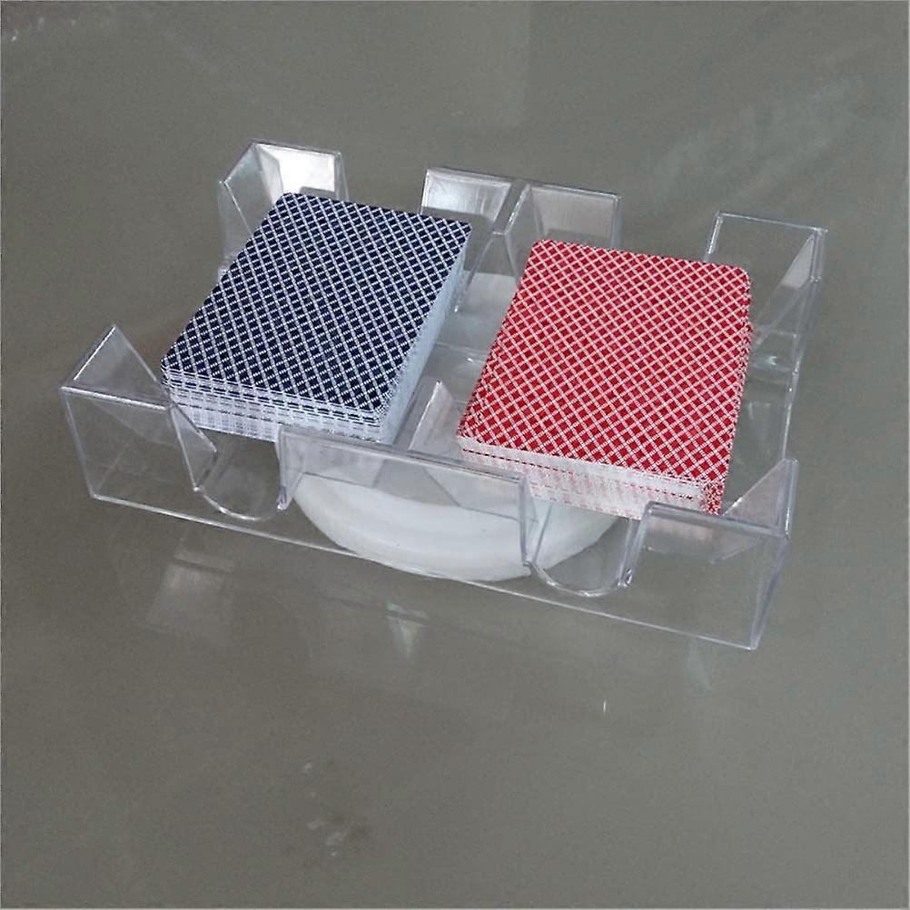 Canasta Card Holder Rotating 2-Deck/6-Deck Card Slot Smooth Plastic Transparent Card Game Organizer Set 2 Pokers