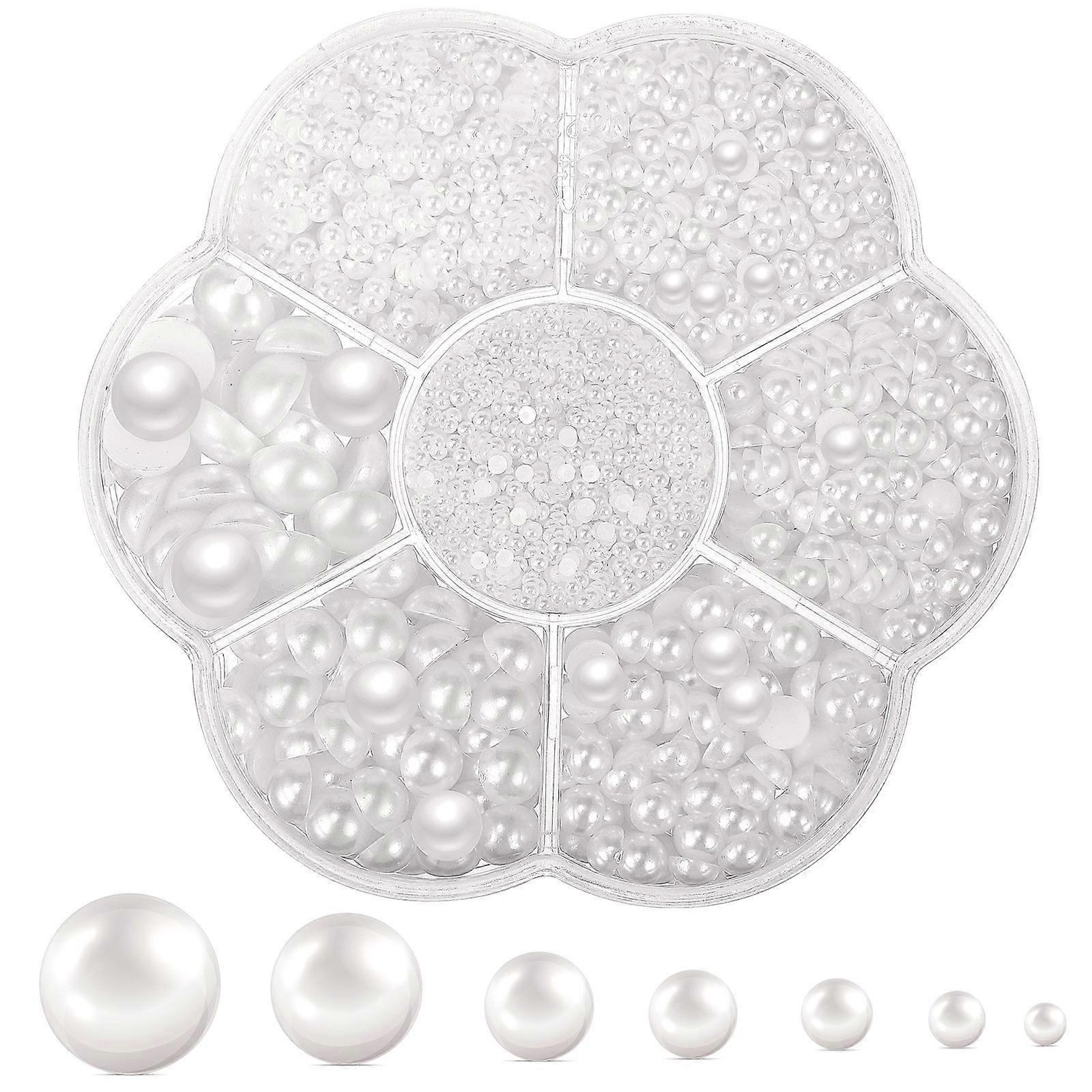ABS Flat Back Pearls Beads for Decoration Assorted Color 1 Box