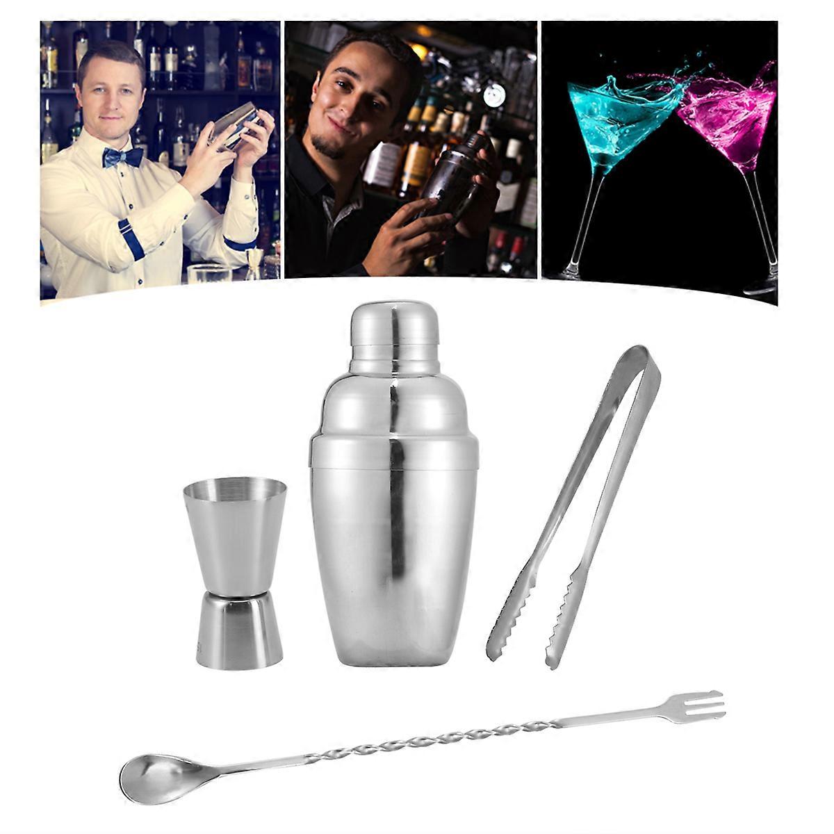 Stainless Steel Bartender Tool Set Mixing Drinks Professional Bartender Tools for Restaurant 4Pcs