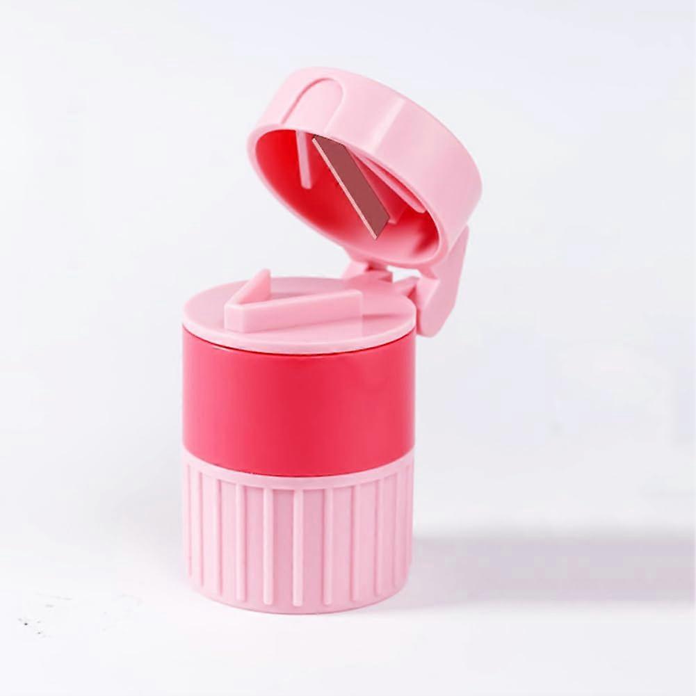 4 in 1 Multifunction Pill Organizer Box with Pill Crusher, Pill Cutter, and Portable Medicine Storage Case in Pink Rose