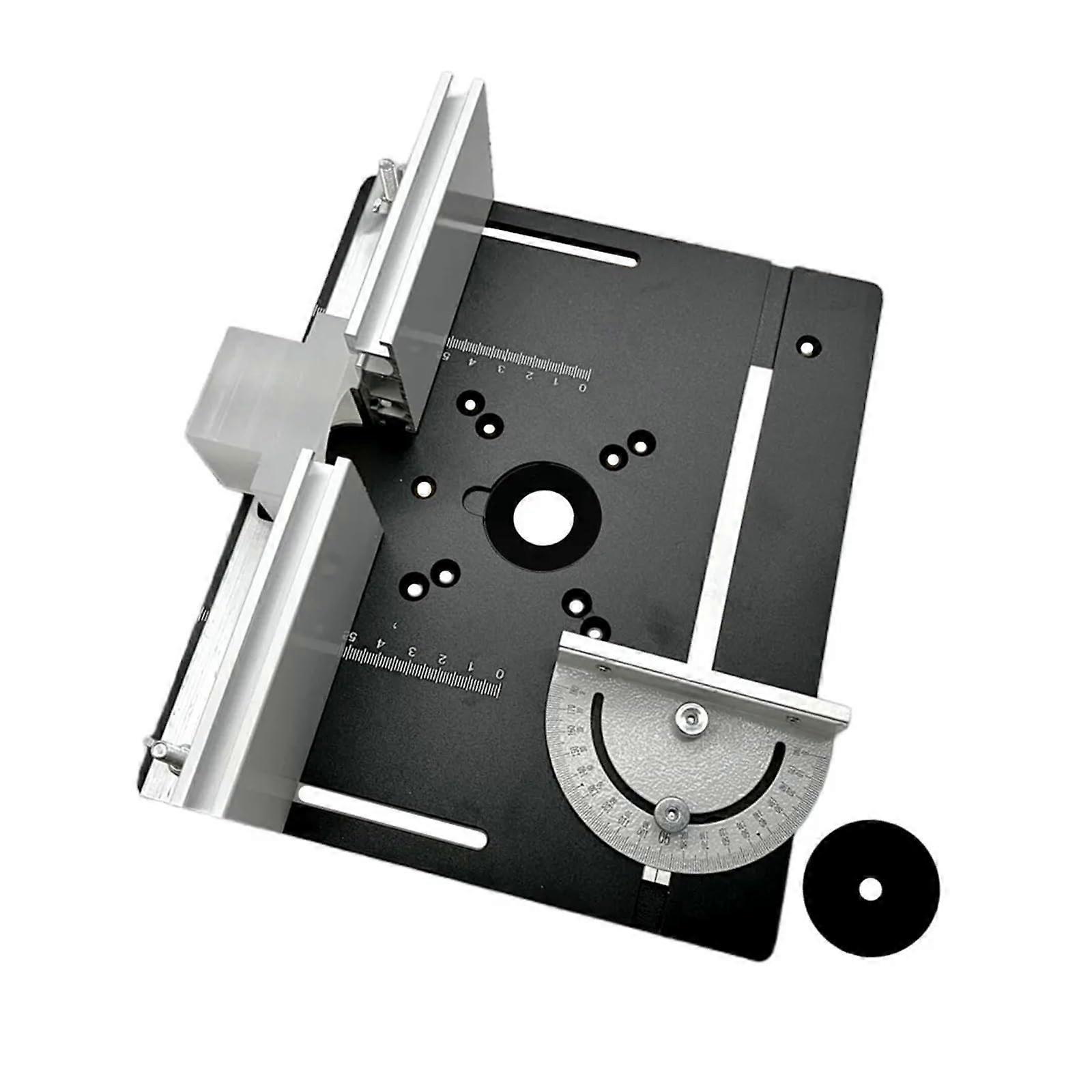Aluminum insert plate for router tables, miter gauge for woodworking benches, table saw, multifunctional trimmer (Type) 1 Set C