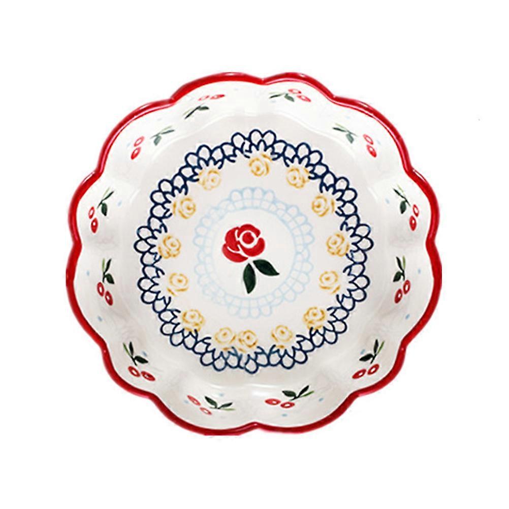 Ceramic Bowl with Cherry Pattern for Home Use Assorted Color Made from Premium Ceramic 7.9 Inches