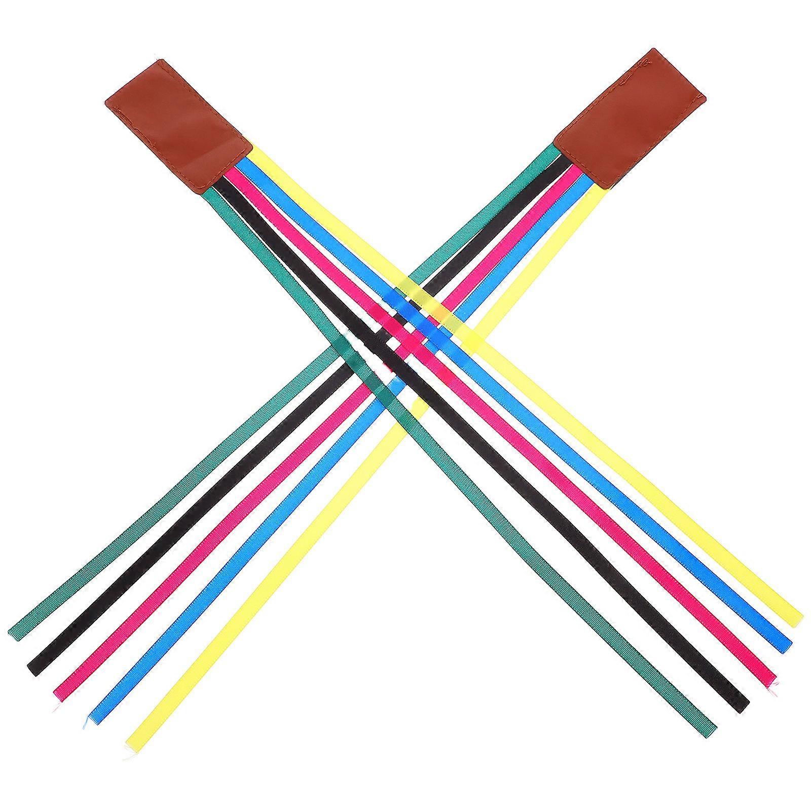 Ribbon Bookmarks Set of 2 Decorative Page Holders for Books, Journals, Office and Reading Use Smooth PU Design