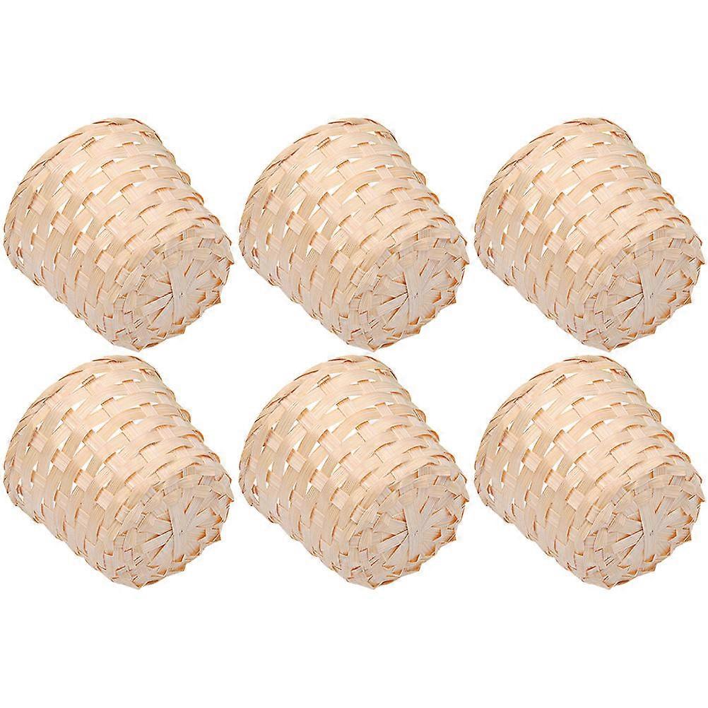 6Pcs Large Bamboo Decorative Basket for Flowers and Sundries