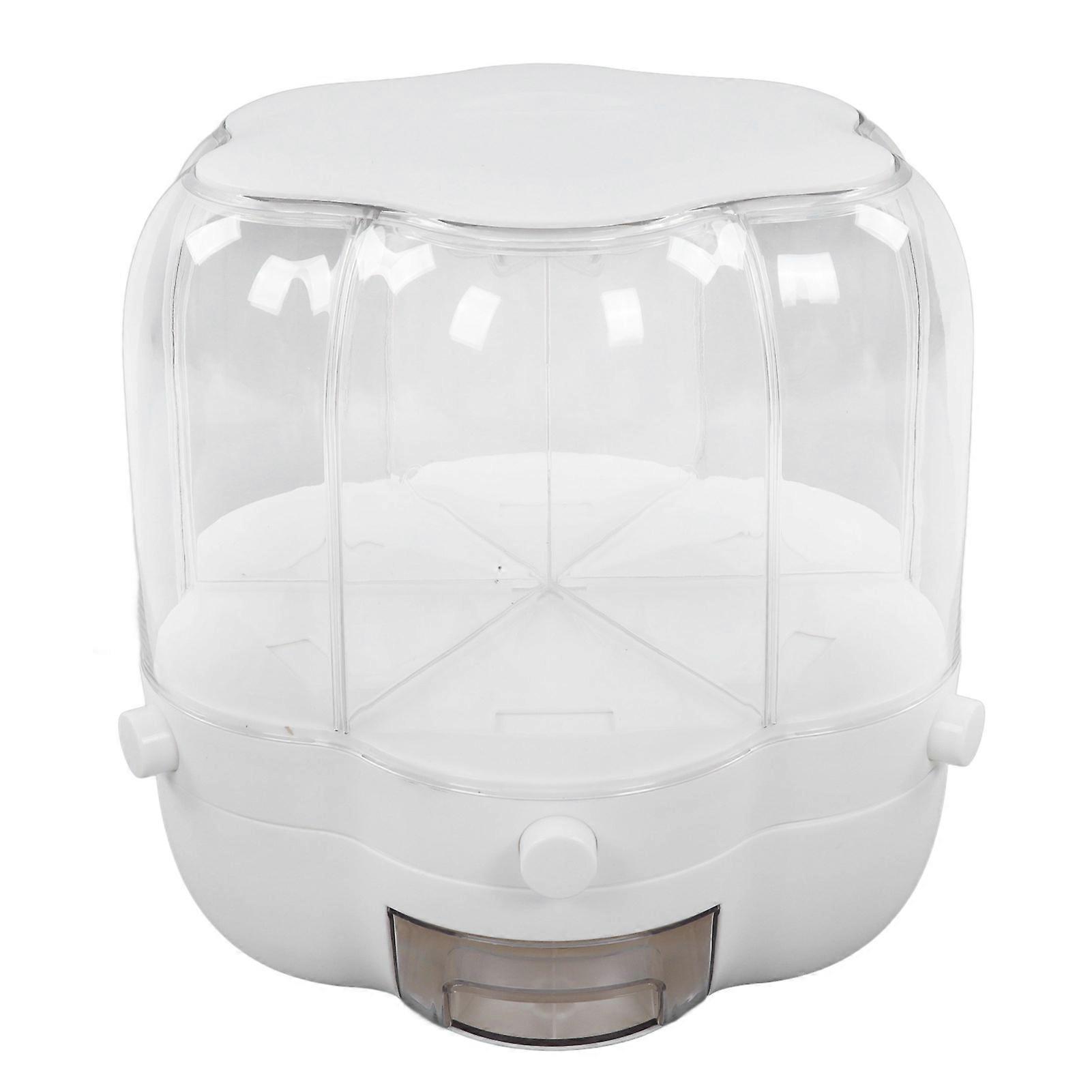Rice Dispenser Box 6 Compartments Rotating 6.5kg White