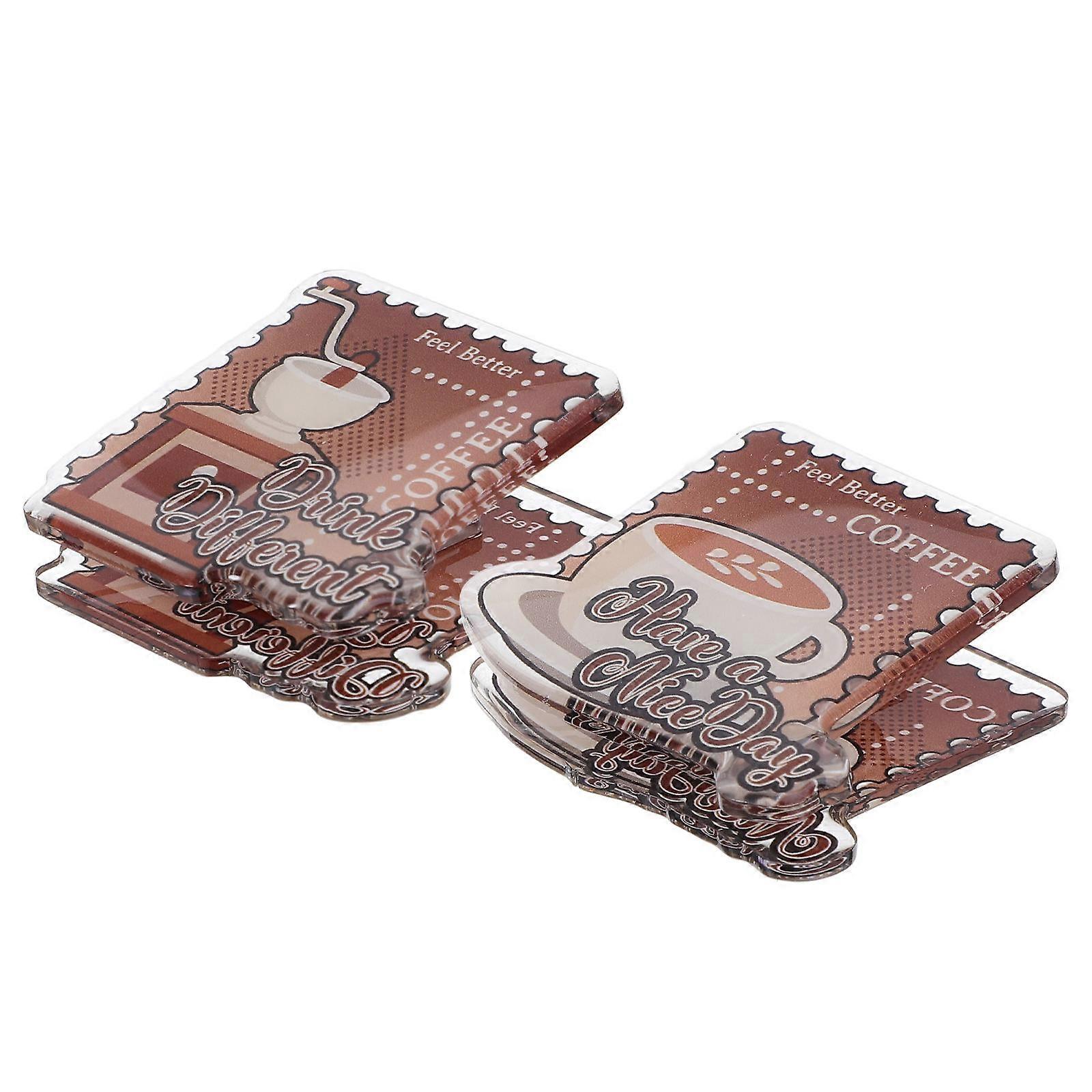 Creative Memo Holders Multi Function Card Clips Coffee Machine Menu Stands Notebook Organization 2Pcs