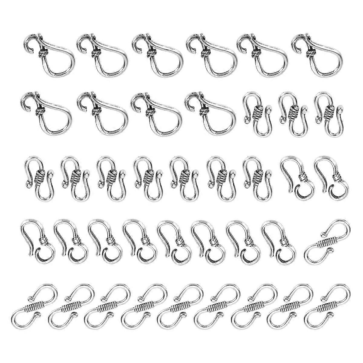 40pcs Silver S Hook Clasps Alloy End Connectors for Jewelry Making – Versatile Fasteners for Bracelets & Necklaces, Lightweight & Durable Design