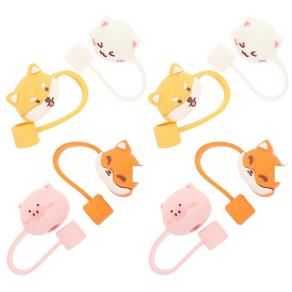 Splash-Resistant Dust-Proof Reusable Straw Plugs For Graduation Parties Assorted Color 8Pcs