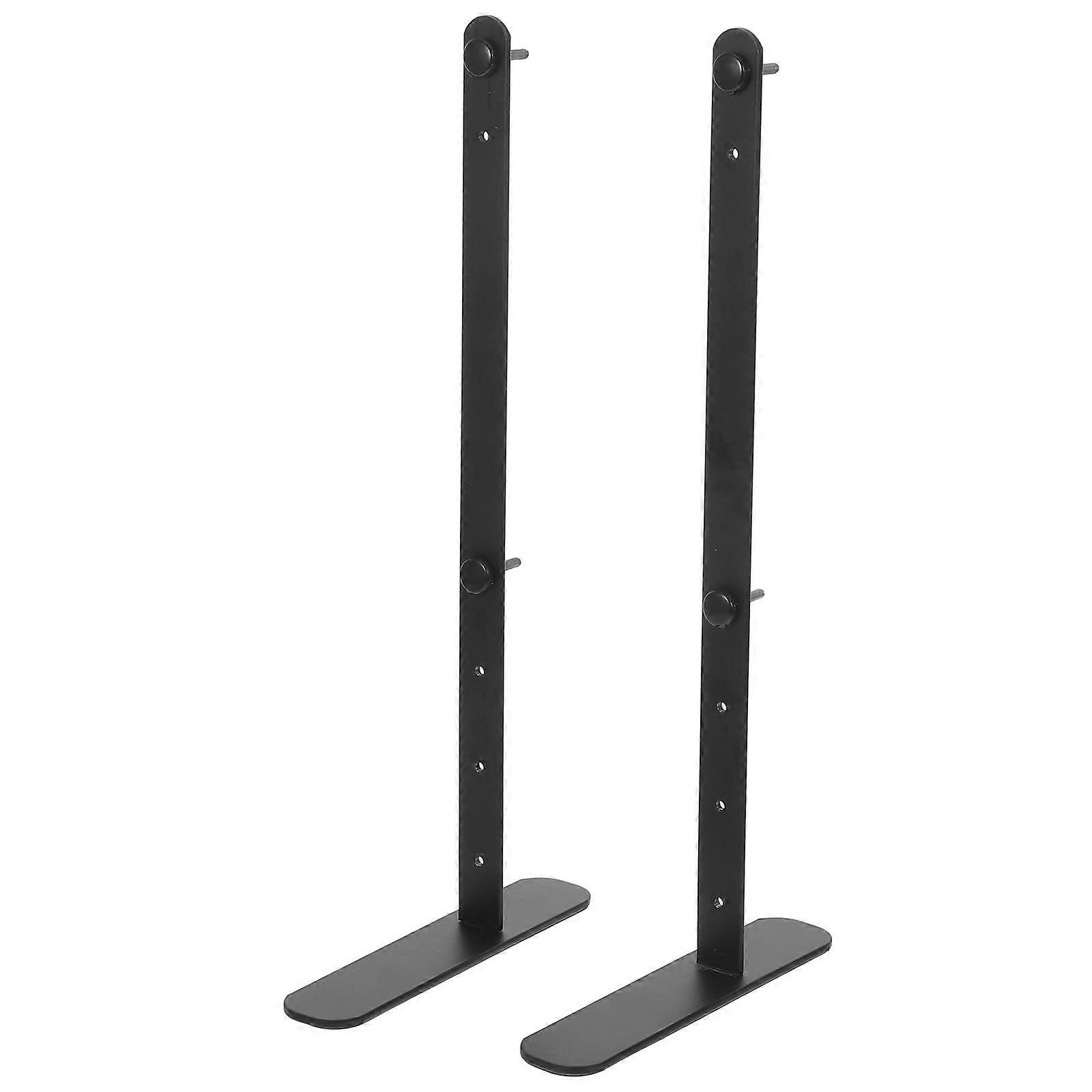 Pegboard Desk Stand Minimalist Design Rectangular Shape Black Carbon Steel Office Environment Workspace Organization 2Set