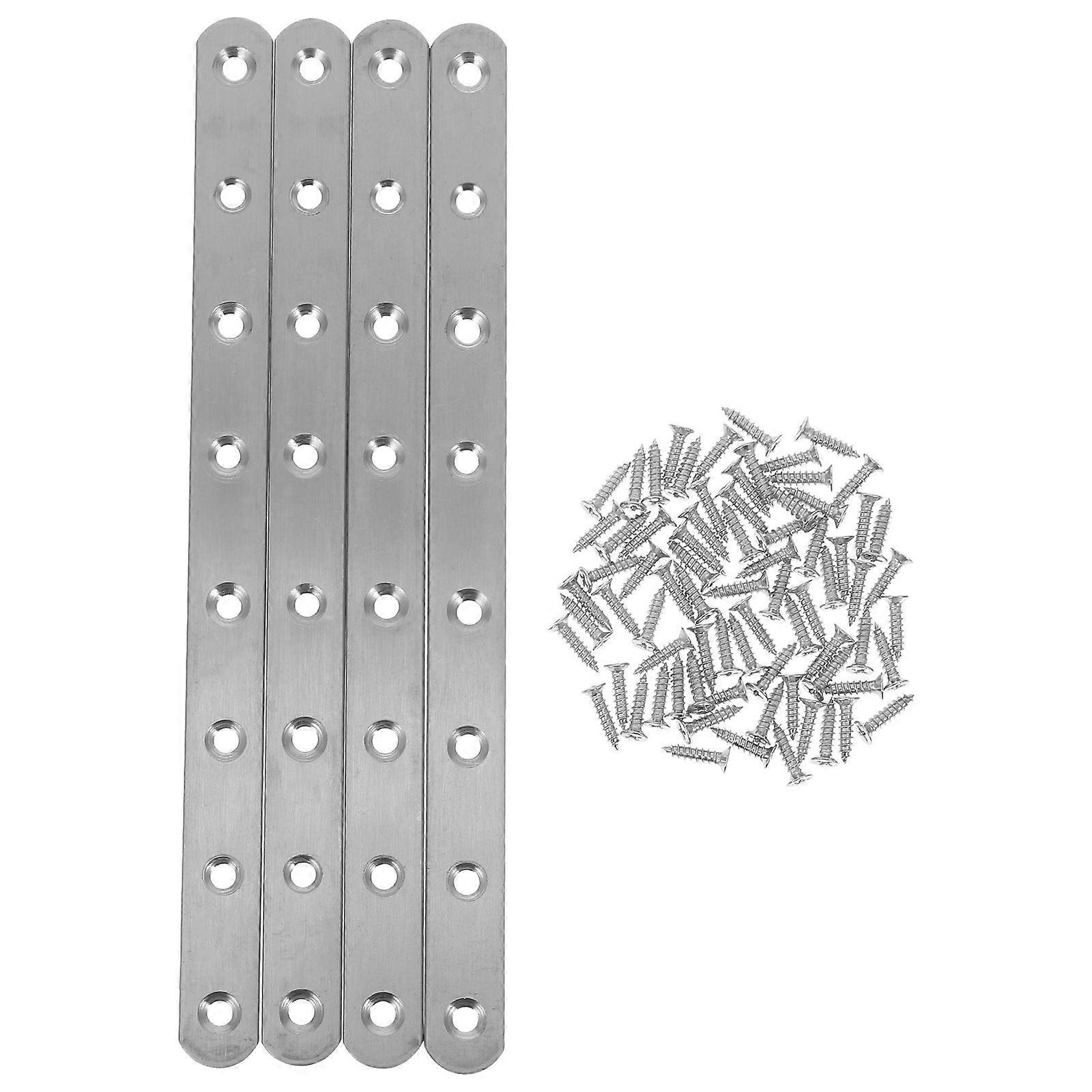 Raindrops 4pcs Stainless Steel Fence Bracket Straight Support Bracket for Fixing Flat Braces