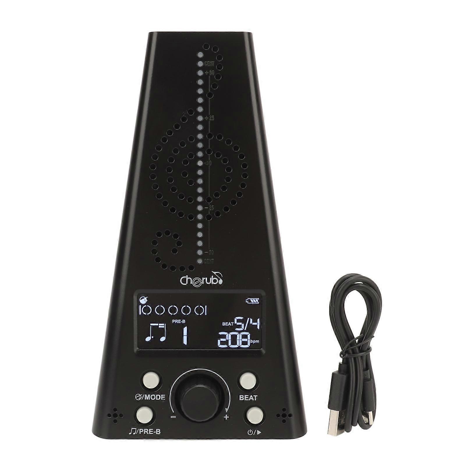 Digital Metronome Tuner Volume Adjustable Multifunctional Electronic Metronome for Violin Drum Piano