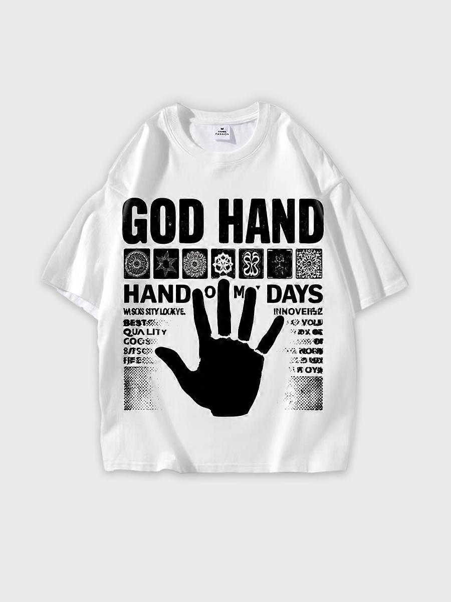 T-shirt round neck Pattern loose short sleeve N3177