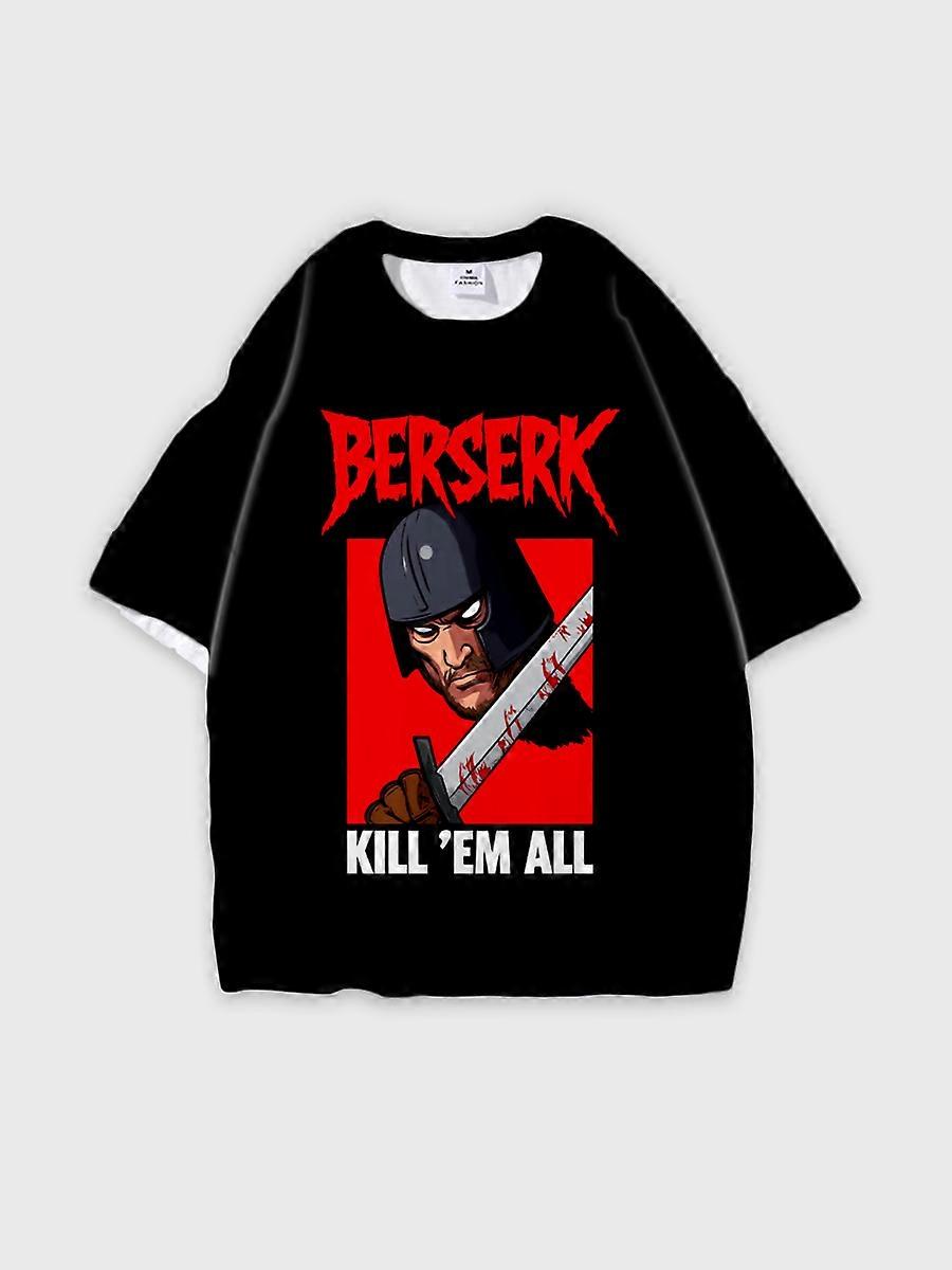 T-shirt round neck book Characters Pattern loose short sleeve E1845