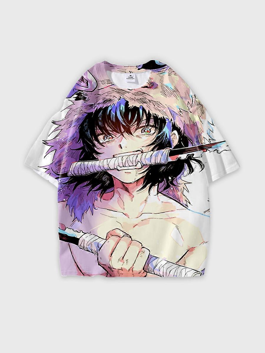 T-shirt round neck Character Pattern loose short sleeve P2816