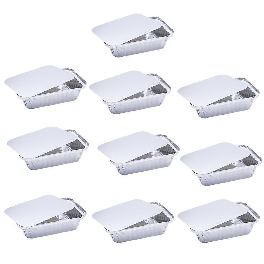 10Pcs Heavy Duty Aluminum Foil Liners Designed For Roasting And Heating In 650ml Silver Finish
