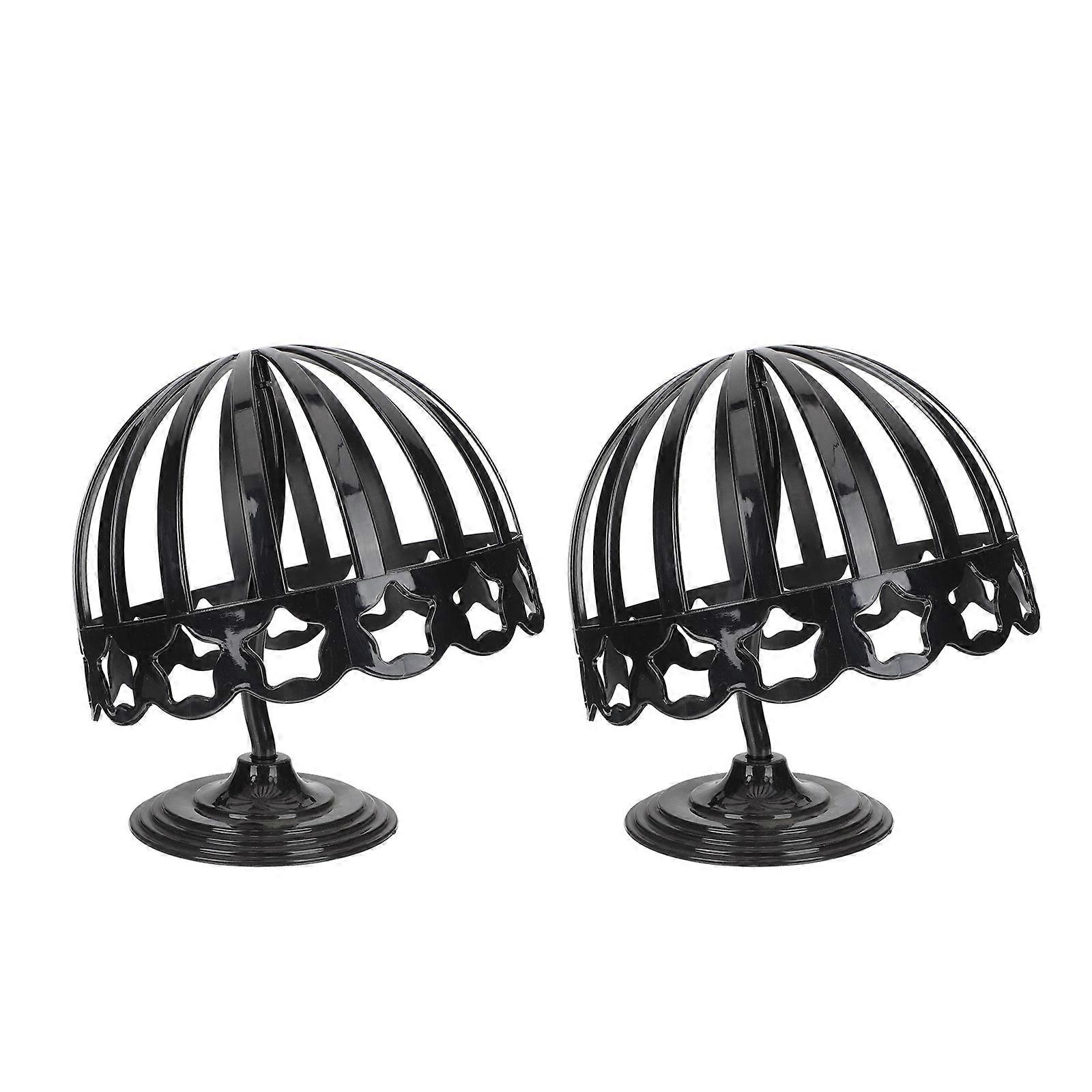 Cap Display Rack Hat Display Stand Dome Shape for Home Use Black 2Pack