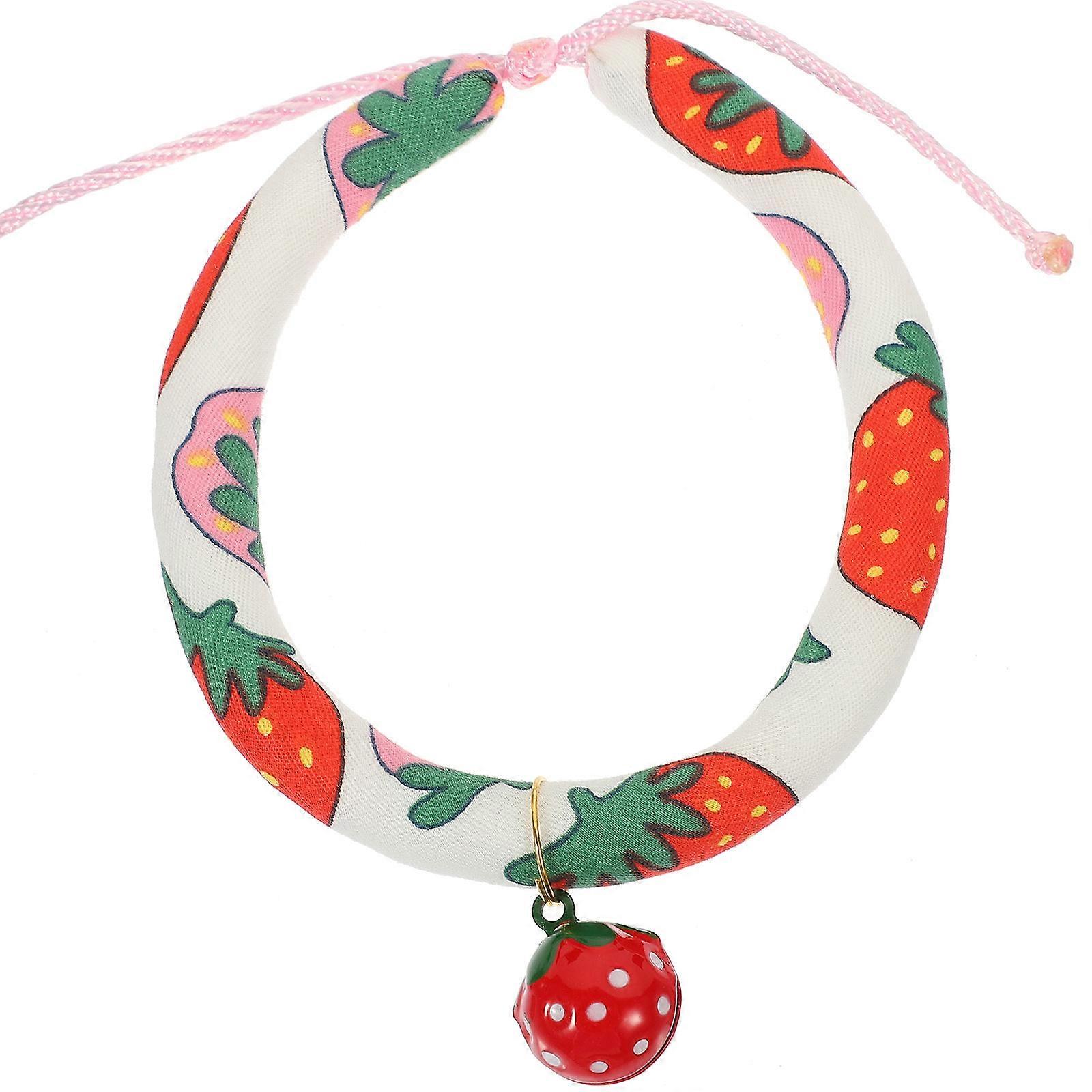 Kitten Adjustable Collar With Bell Adorable Pattern Decorative Suitable For Photo Props And Daily Wear Size 20-25cm Adjustable 1Set