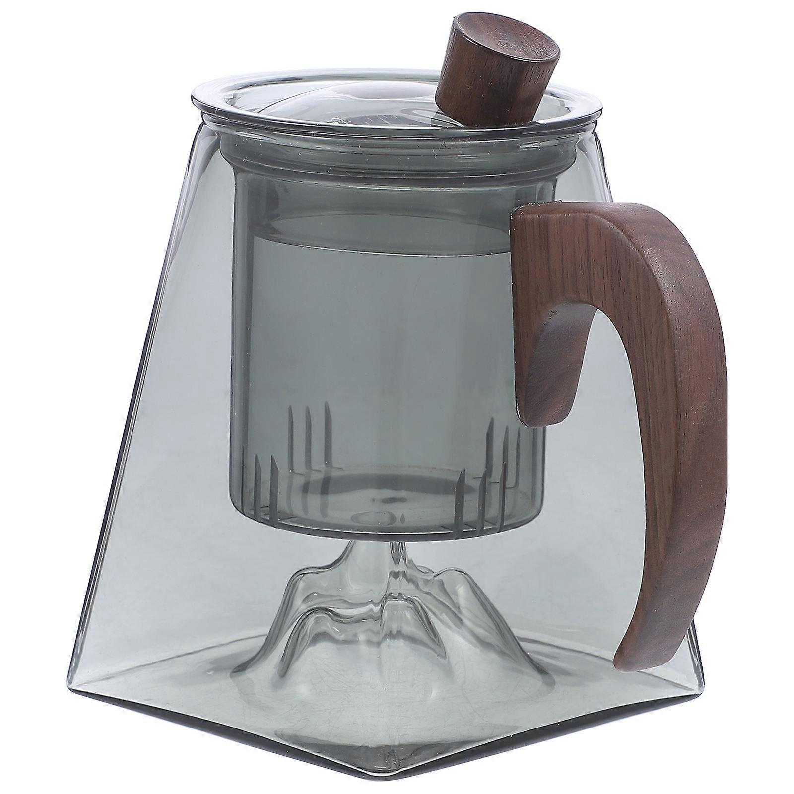 Glass Tea Kettle with Infuser for Stove Top Home Use clear Transparent Small Tea Pot 0.8L