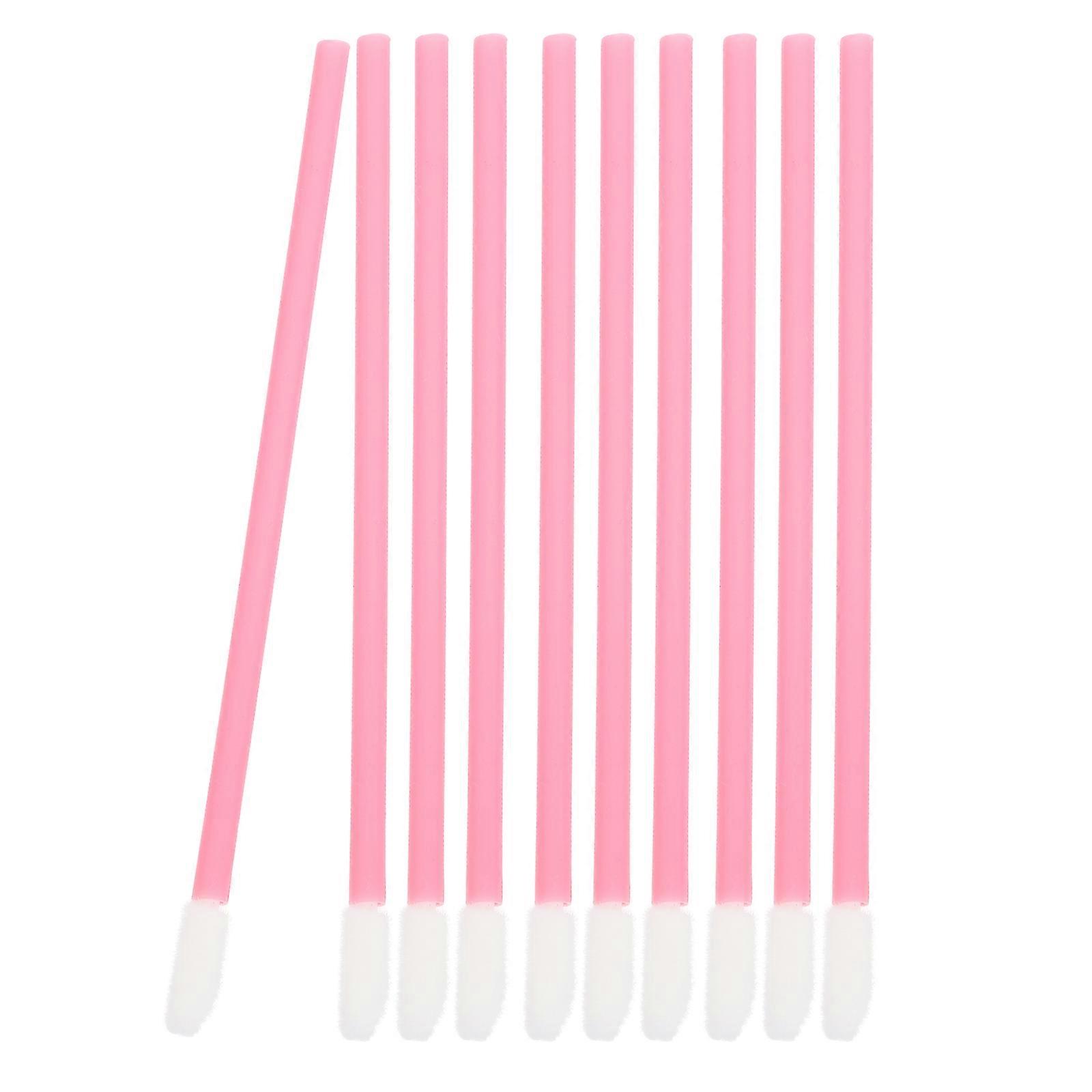 Pink Lipstick Brushes for Makeup Use with PP Nylon Material 100pcs Perfect for Traveling and Beginners